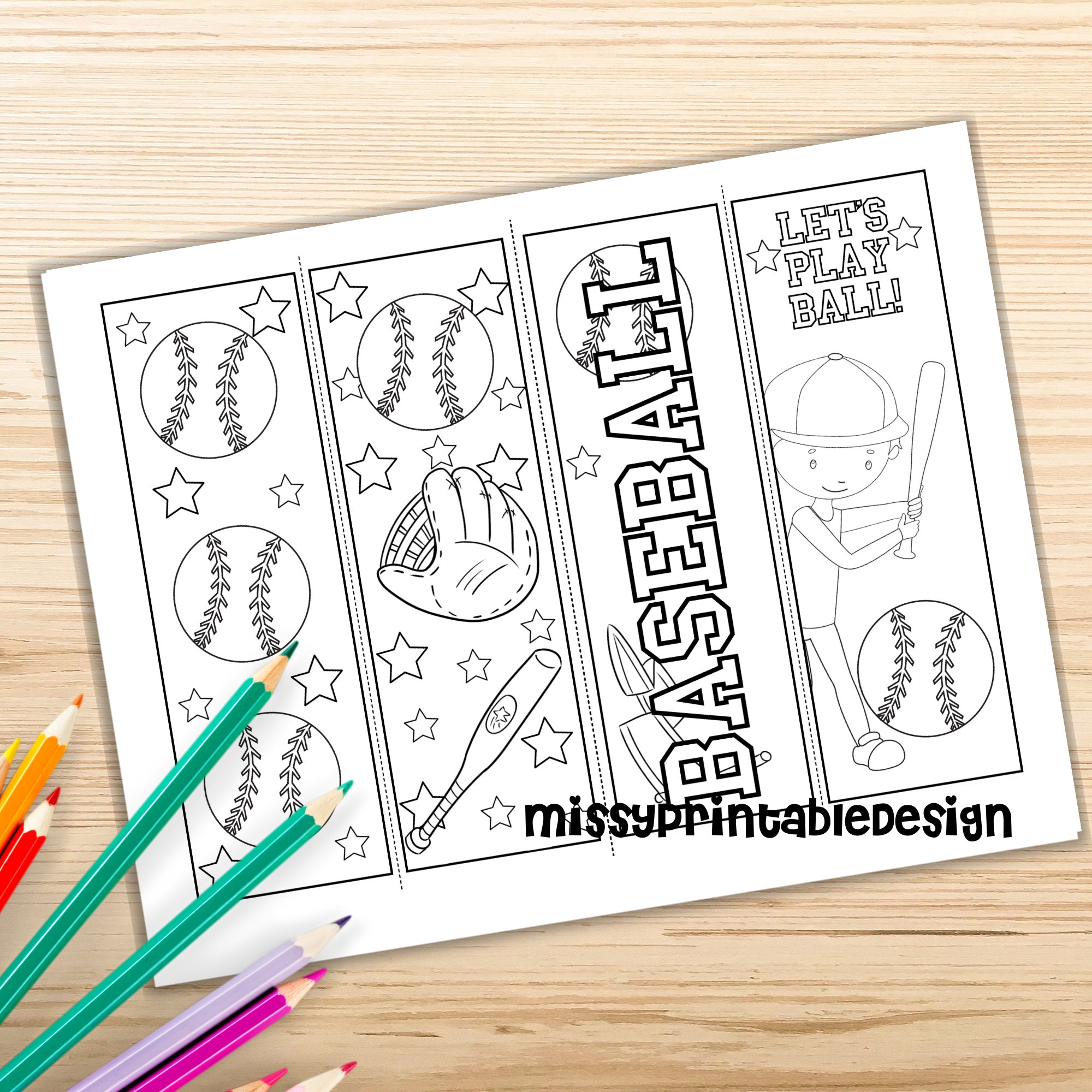 Baseball Coloring Bookmarks Printable Baseball Coloring Baseball Party Activity School Activity Coloring For Kids Baseball Coloring Etsy - Free Printable Baseball Stationery