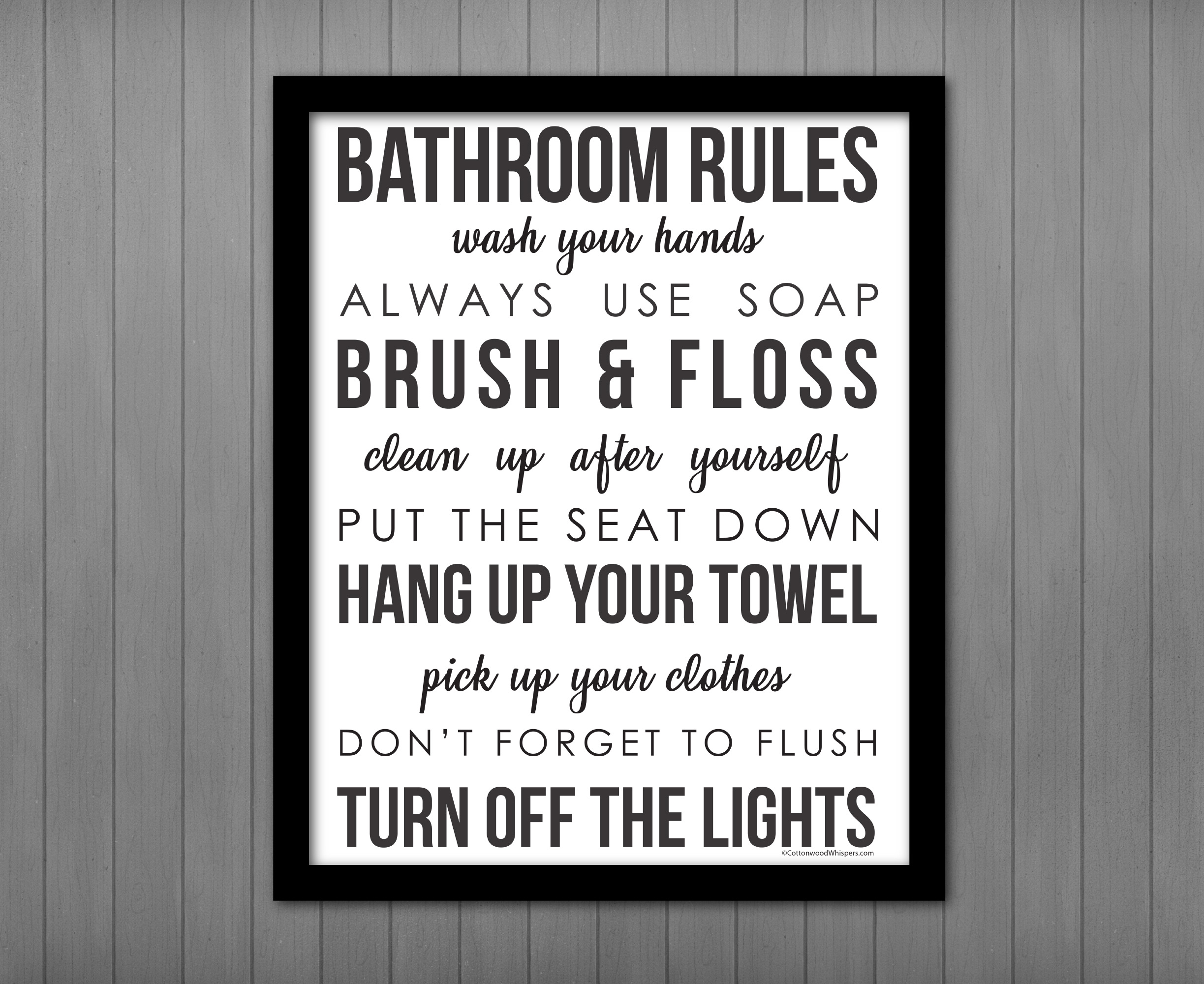 Bathroom Rules Sign Printable - Free Printable Bathroom Signs