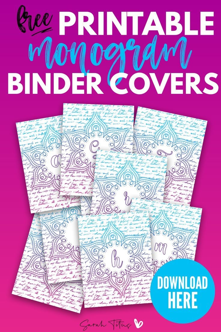 Beautiful Free Binder Covers Printable Monogram Templates SVG PDF Binder Covers Printable Binder Cover Templates Monogram Binder Covers - Free Printable Monogram Binder Covers