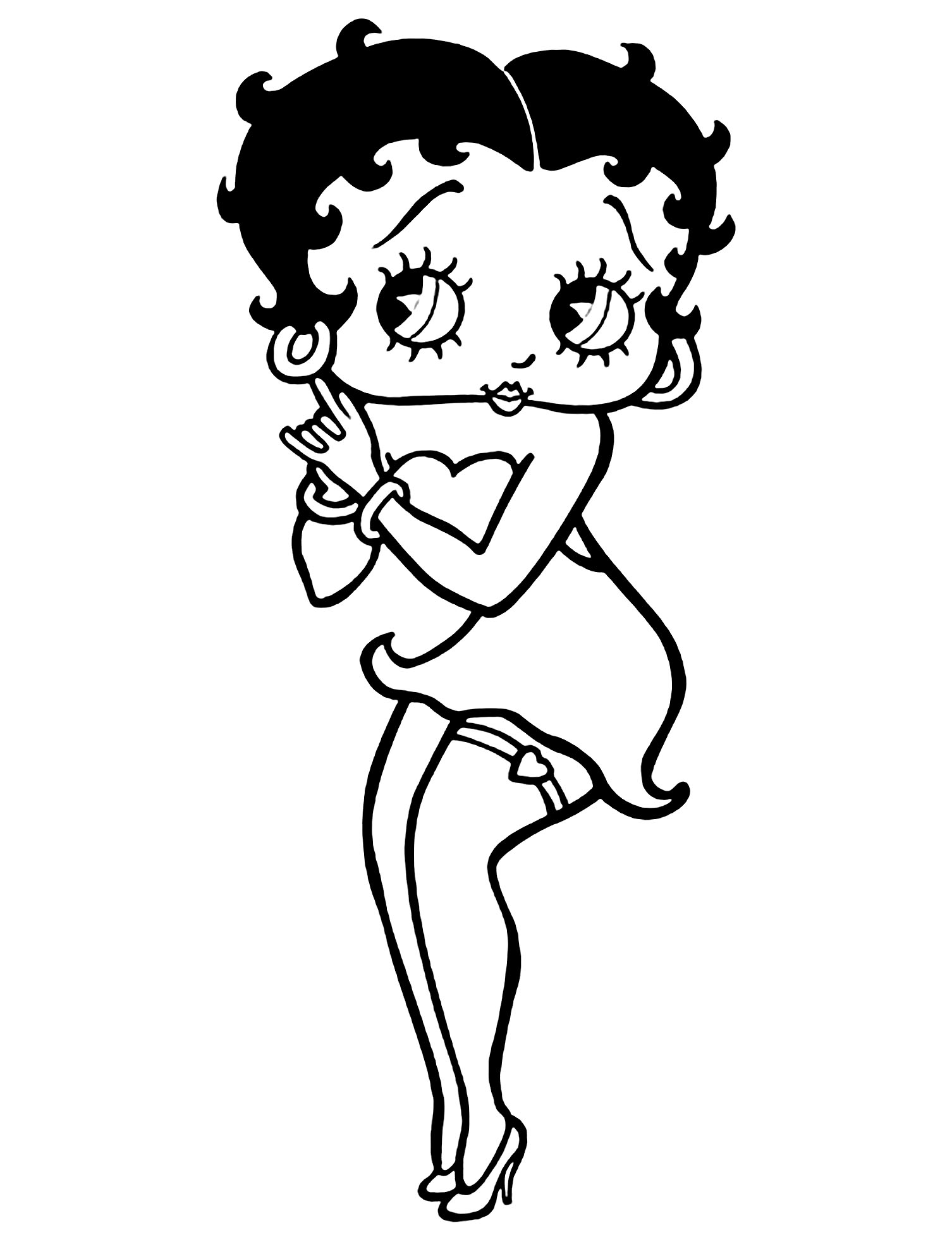 Betty Boop Coloring Pages To Print Betty Boop Kids Coloring Pages - Free Printable Betty Boop