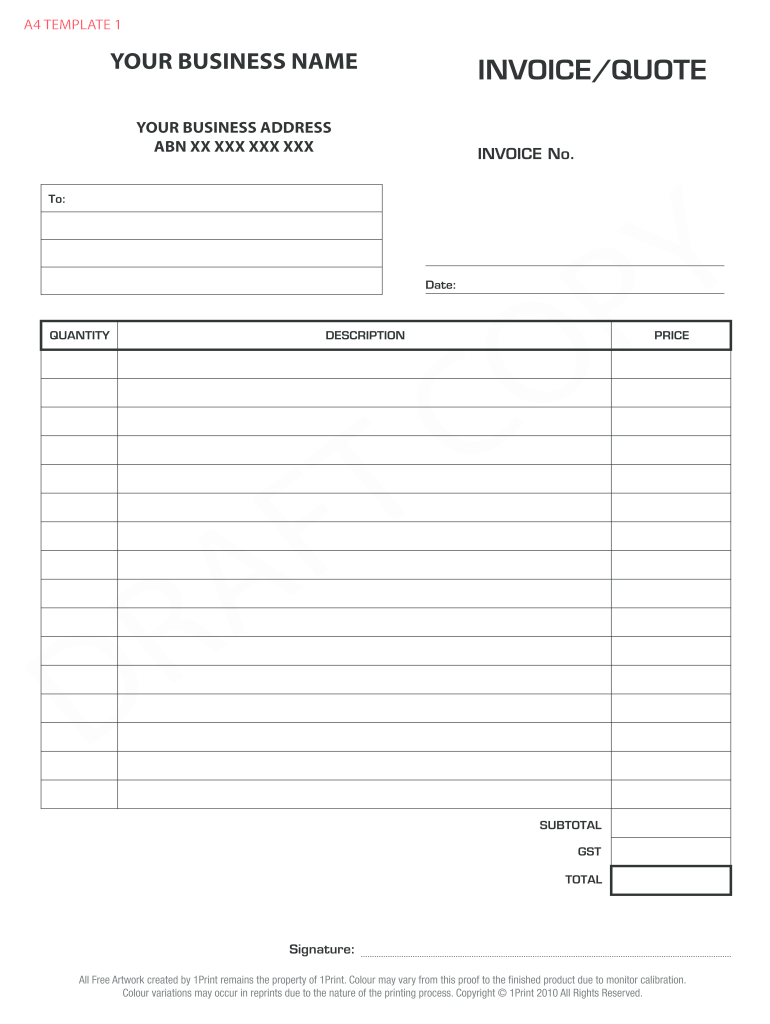 Blank Invoice Template Fill Online Printable Fillable Blank PdfFiller - Free Invoices Online Printable