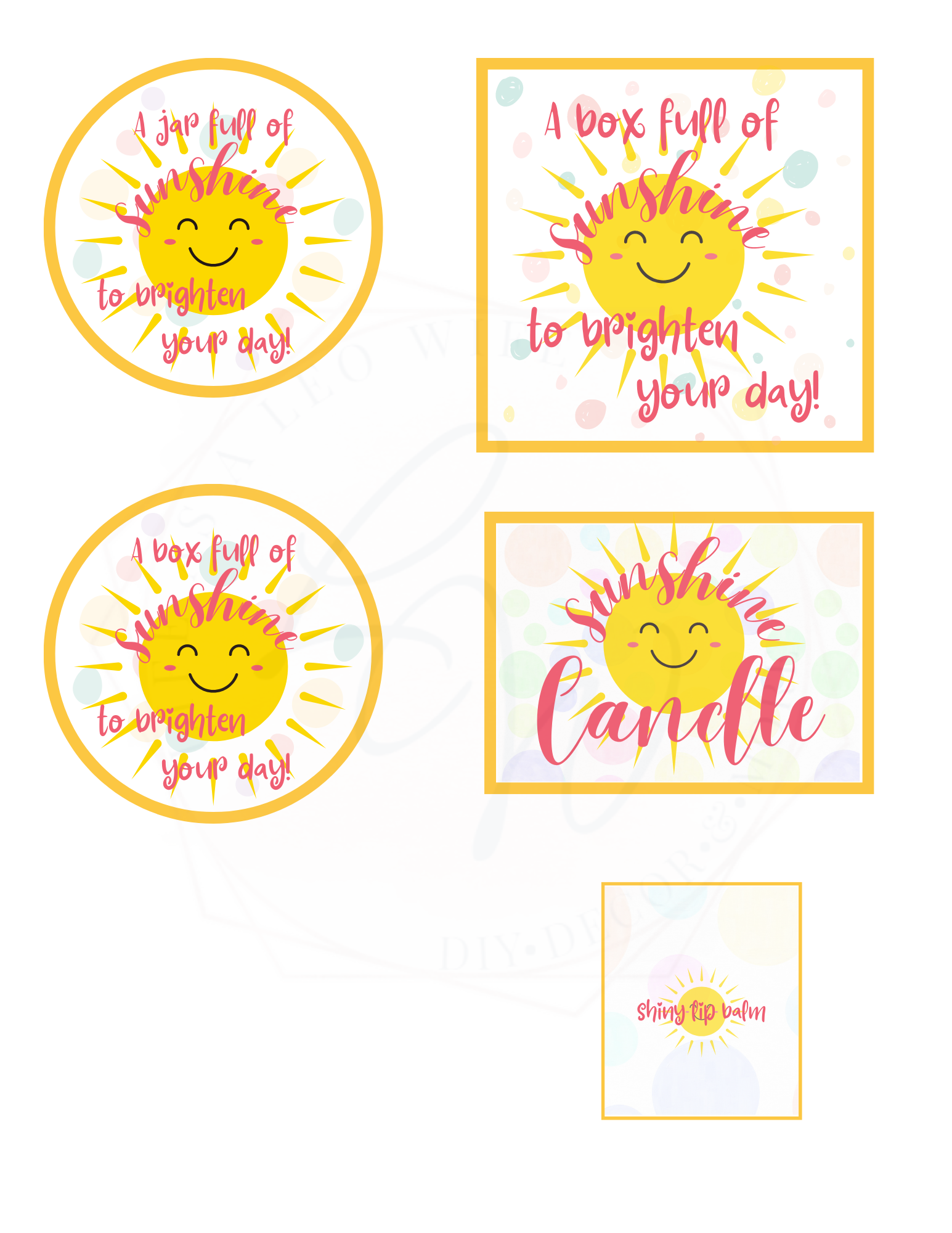 Box Full Of Sunshine Idea With Free Printables Life As A LEO Wife - Box of Sunshine Free Printable