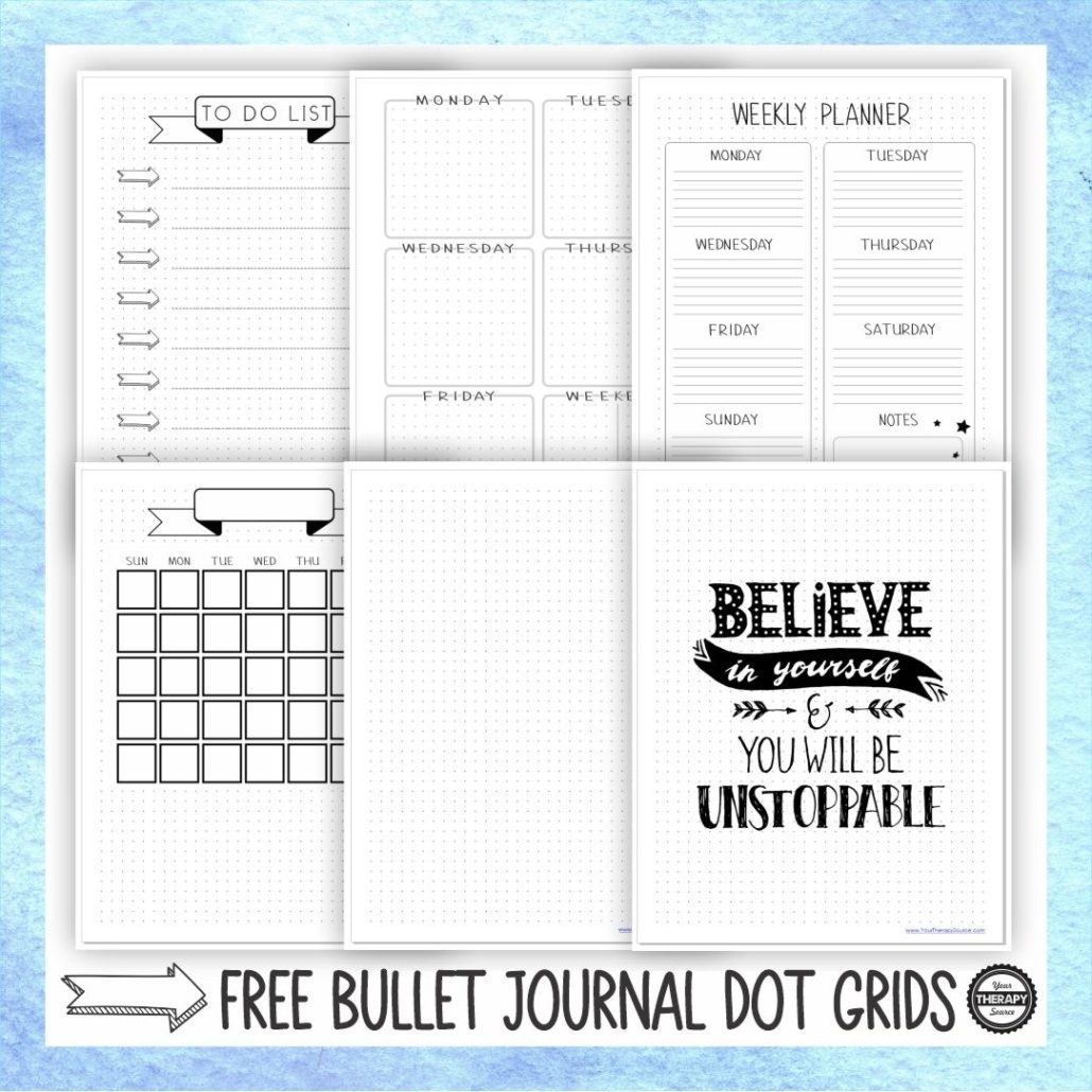 Bullet Journal Dot Grid Printable Journal Pages FREE Your Therapy Source - Free Printable Bullet Journal Pages