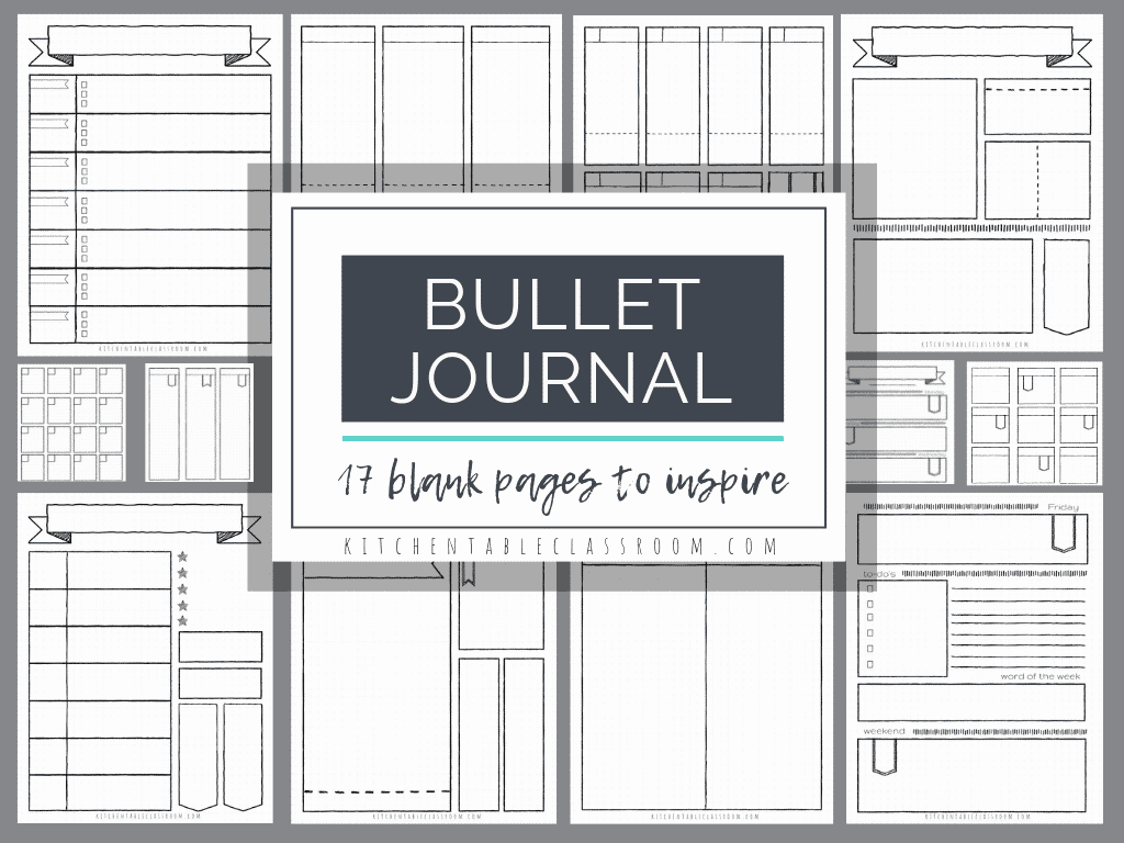 Bullet Journal Printables 17 Free Bullet Journal Templates The Kitchen Table Classroom - Free Printable Bullet Journal Pages