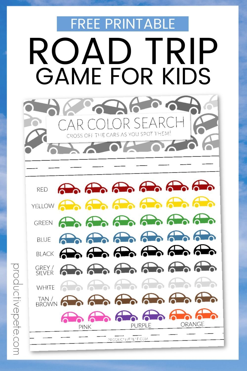 Car Color Search Printable Road Trip Game For Kids Printable Road Trip Games Road Trip Activities Road Trip Games - Free Printable Car Ride Games