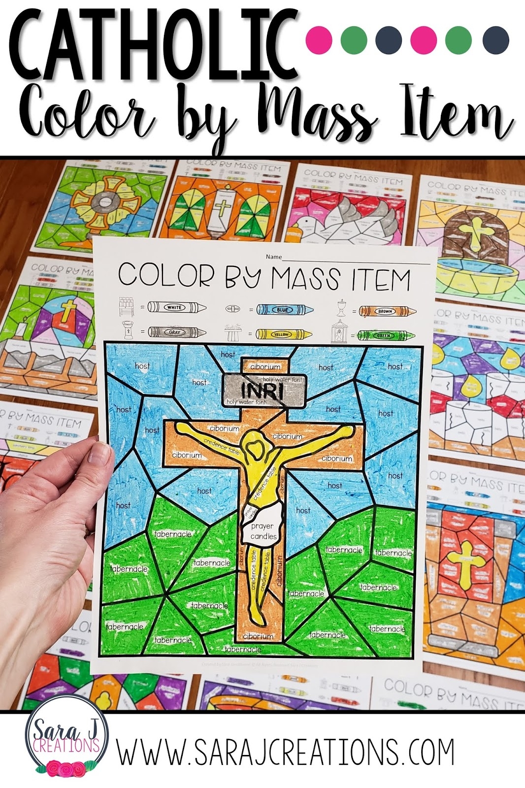 Catholic Color By Mass Item Coloring Pages Sara J Creations - Free Printable Catholic Mass Book