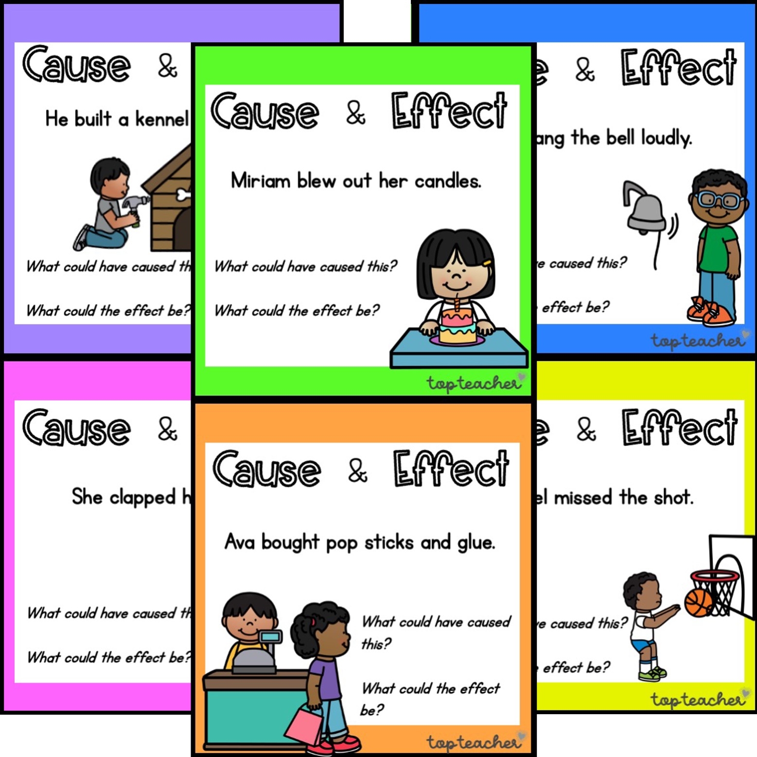 Cause And Effect Scenario Cards Top Teacher - Free Printable Cause and Effect Picture Cards