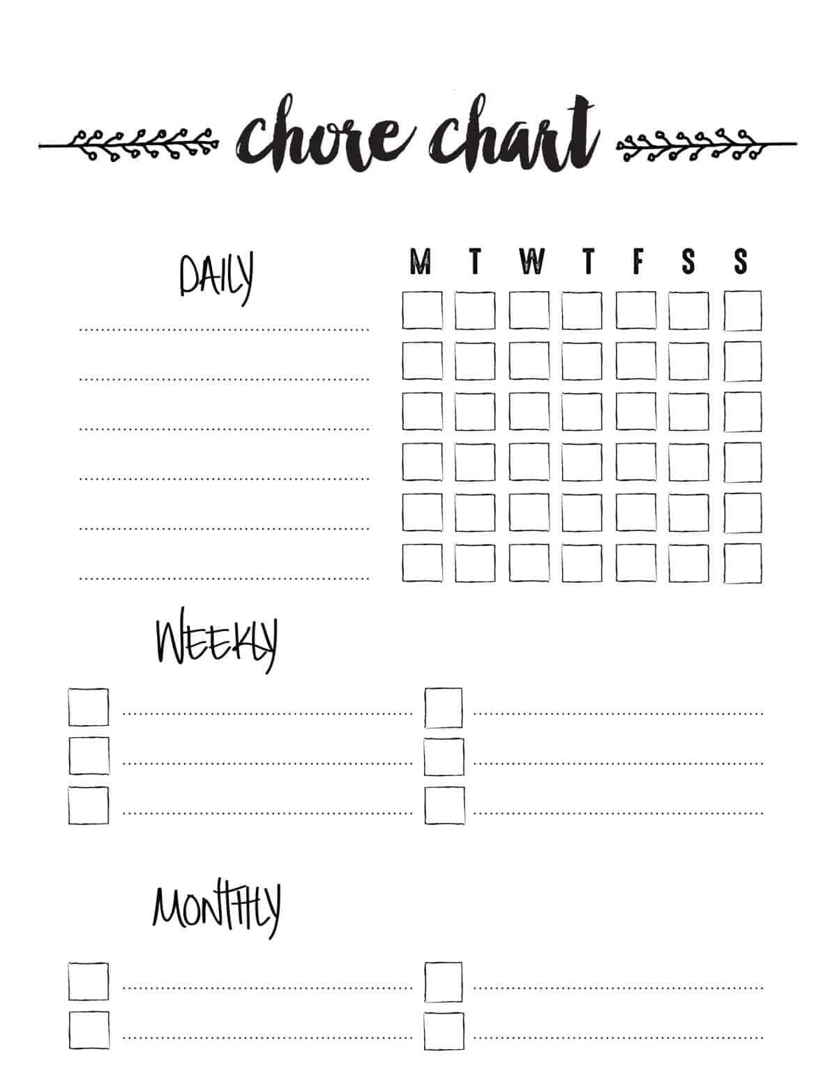 Chore Chart To Build Self Esteem Free Printable Skip To My Lou - Free Printable Chore List
