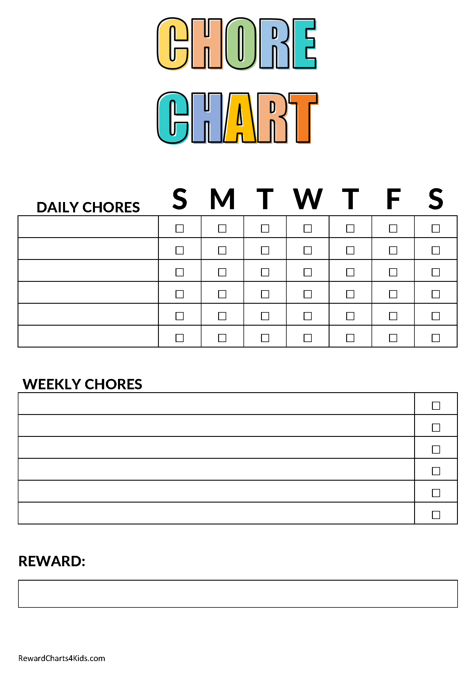 Chores For 10 Year Olds Chore List Free Chore Charts - Free Printable Chore List