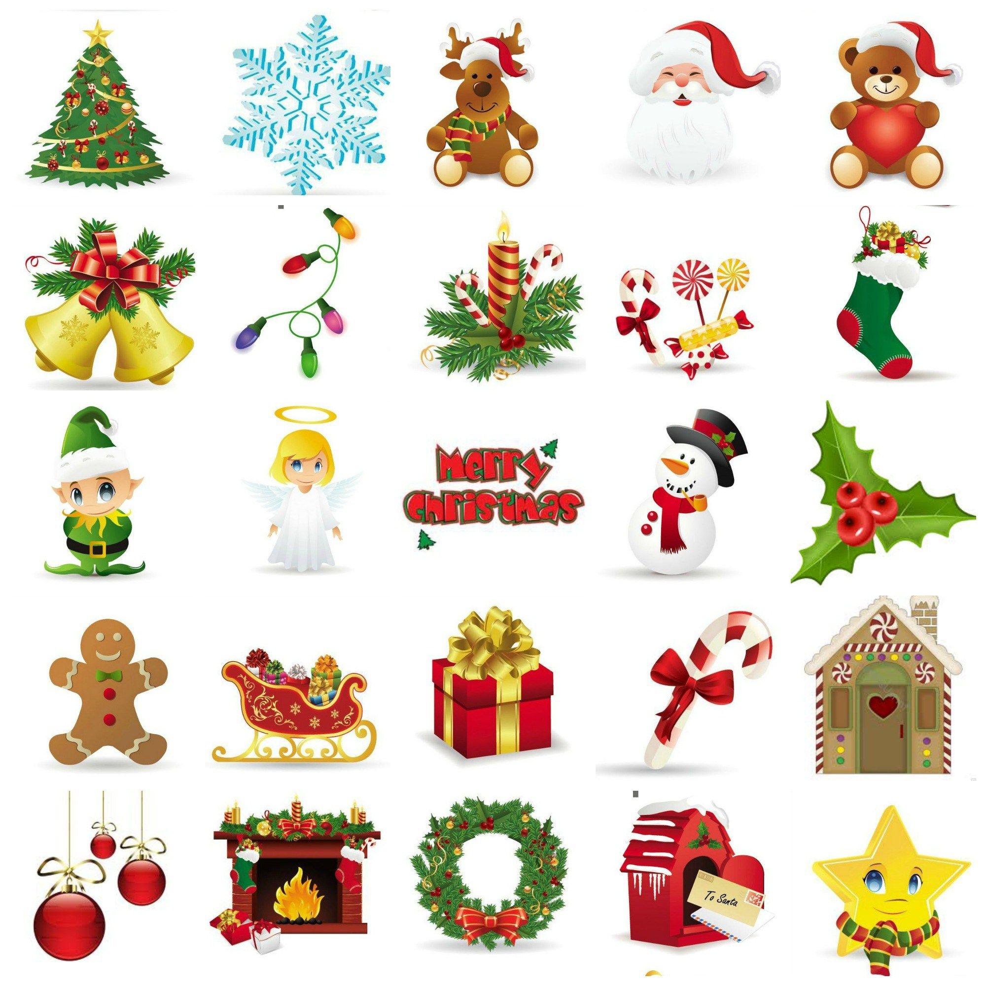 Christmas BINGO Free Printables Free Christmas Printables Christmas Clipart Free Christmas Stickers - Free Printable Christmas Clip Art