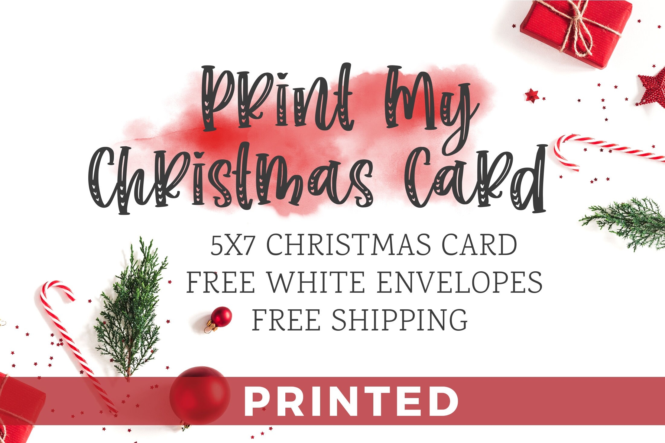 Christmas Card Printing 5x7 Holiday Greeting Cards Print Your Own Design FREE Envelopes 5x7 Christmas Card Printing Service Etsy - Free Printable Christmas Card Templates