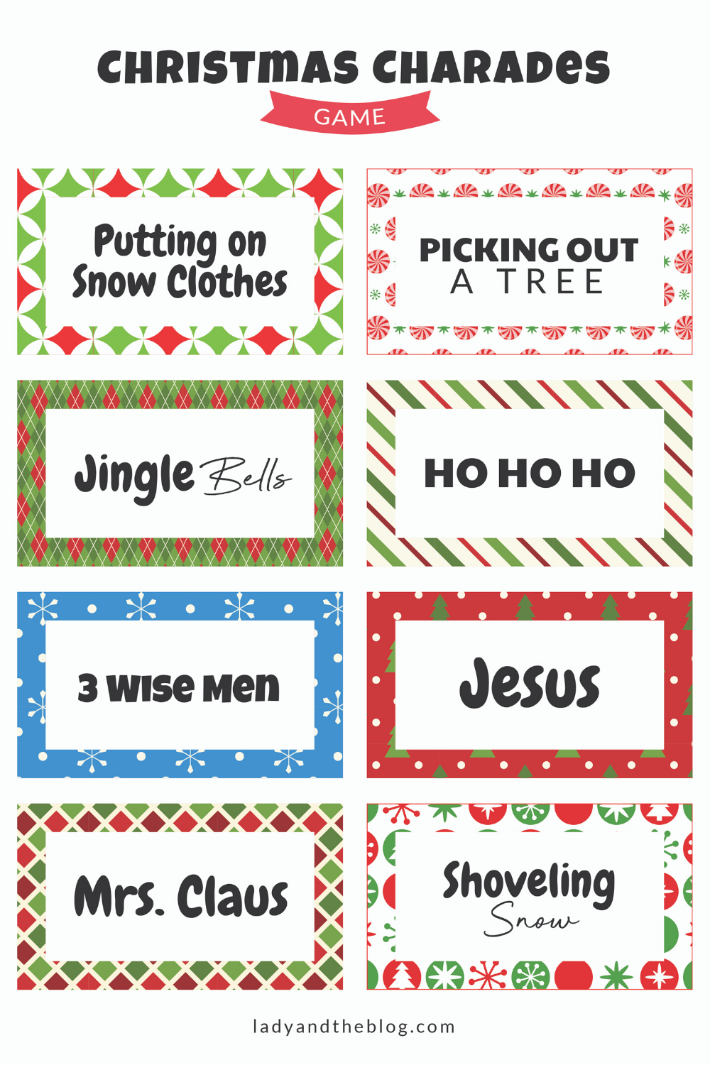 Christmas Charades Party Game Free Printable For The Holiday - Free Printable Christmas Charades Cards