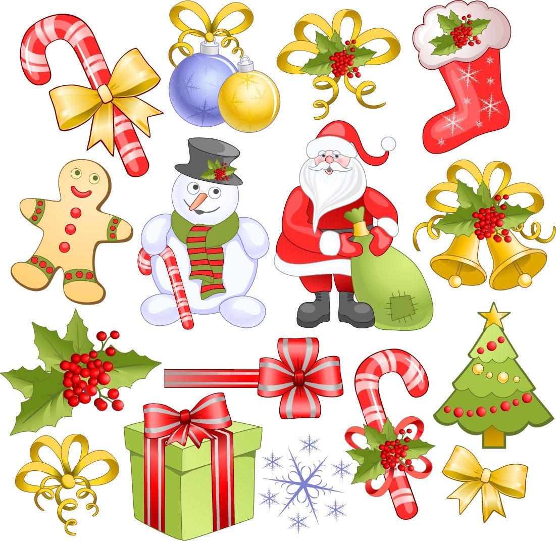 Christmas Clip Art Free Downloads Christmas Elements Set Vector Free Vector Graphics Al Free Christmas Printables Christmas Settings Christmas Printables - Free Printable Christmas Clip Art