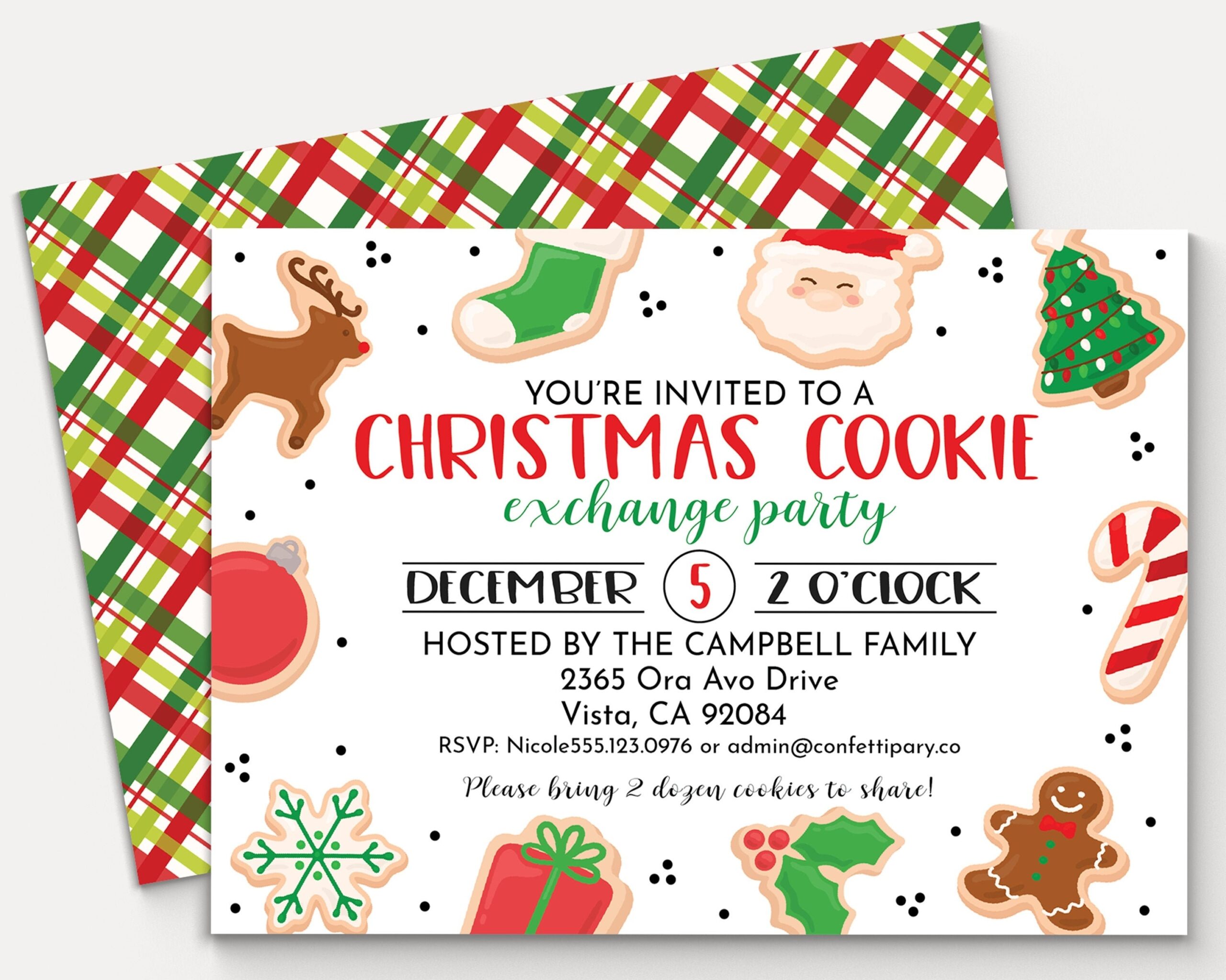 Christmas Cookie Exchange Invitation Holiday Cookie Swap Invitation Cookie Decorating Party Editable Invitation Template Etsy - Free Christmas Cookie Exchange Printable Invitation