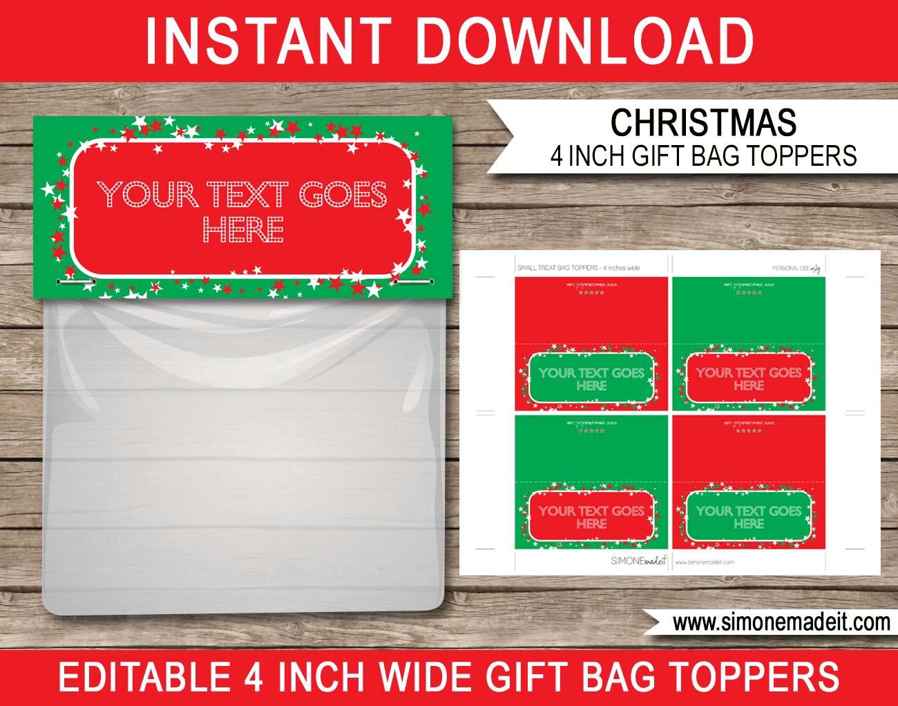 Christmas Gift Bag Toppers Printable Christmas Gift Tags - Free Printable Christmas Bag Toppers Templates