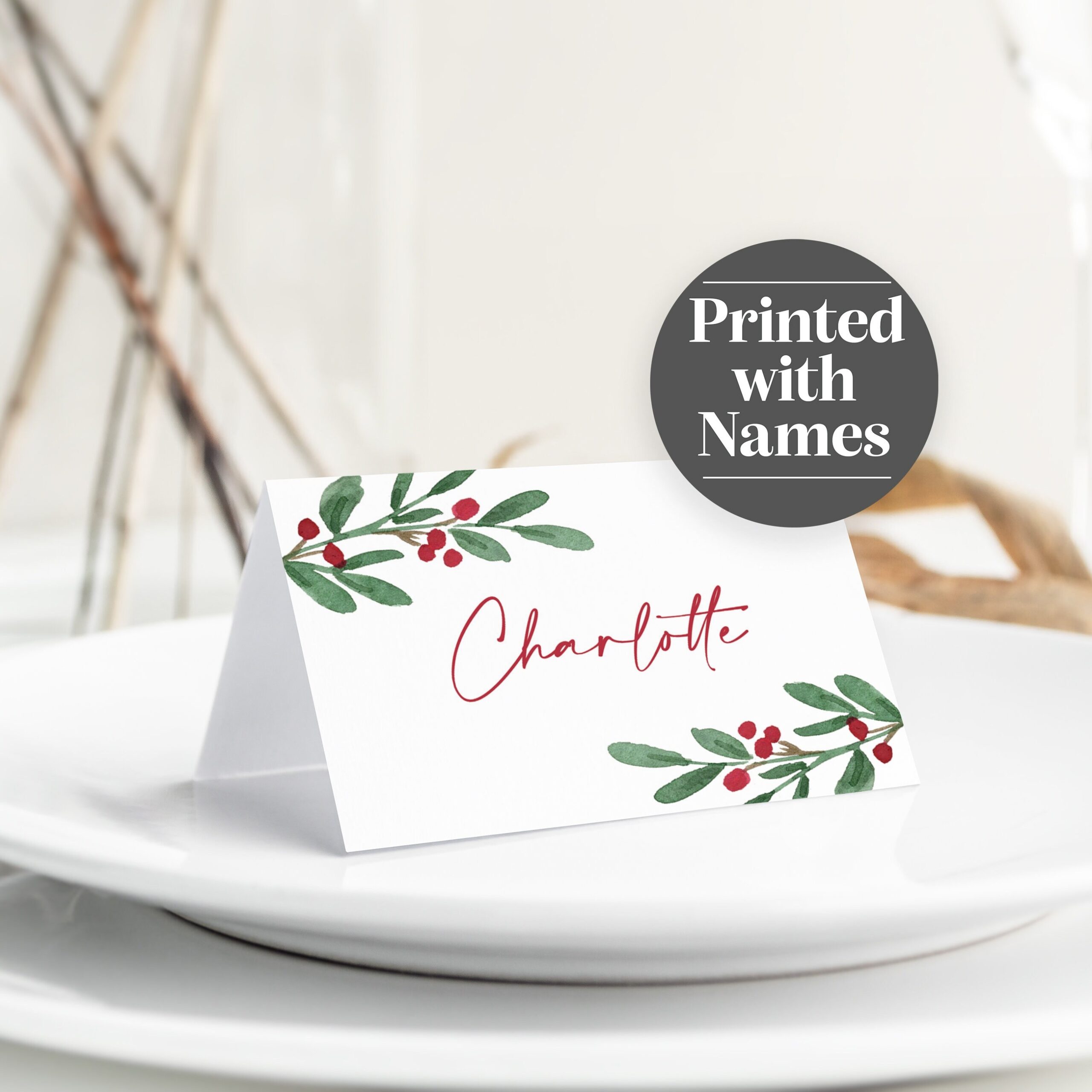 Christmas Place Cards With Names Printed Personalized Custom Place Cards Christmas Table Name Placecards Tented Holiday Party PC124 Etsy - Christmas Table Name Cards Free Printable