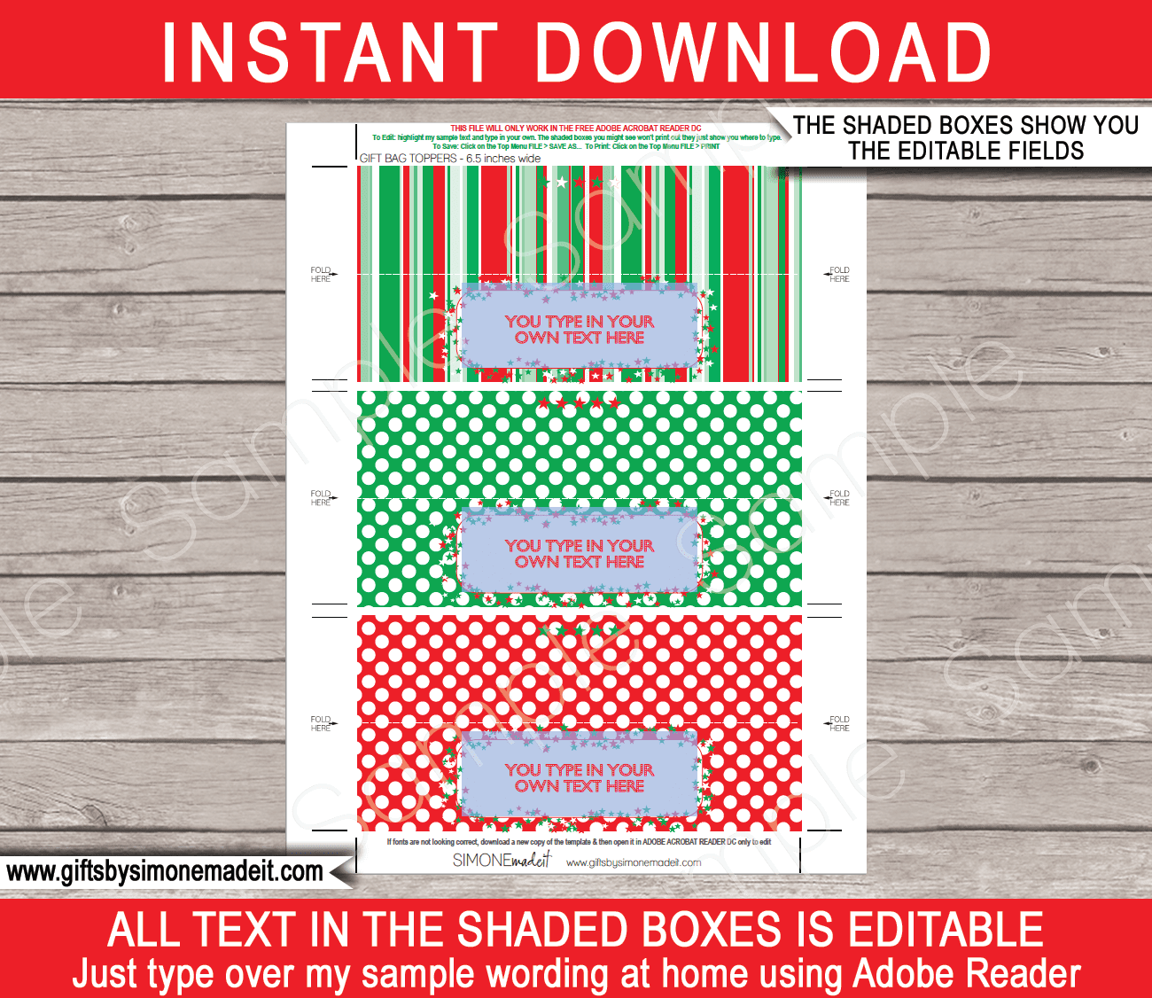 Christmas Treat Bag Topper Template Printable Custom Gift Tags - Free Printable Christmas Bag Toppers Templates