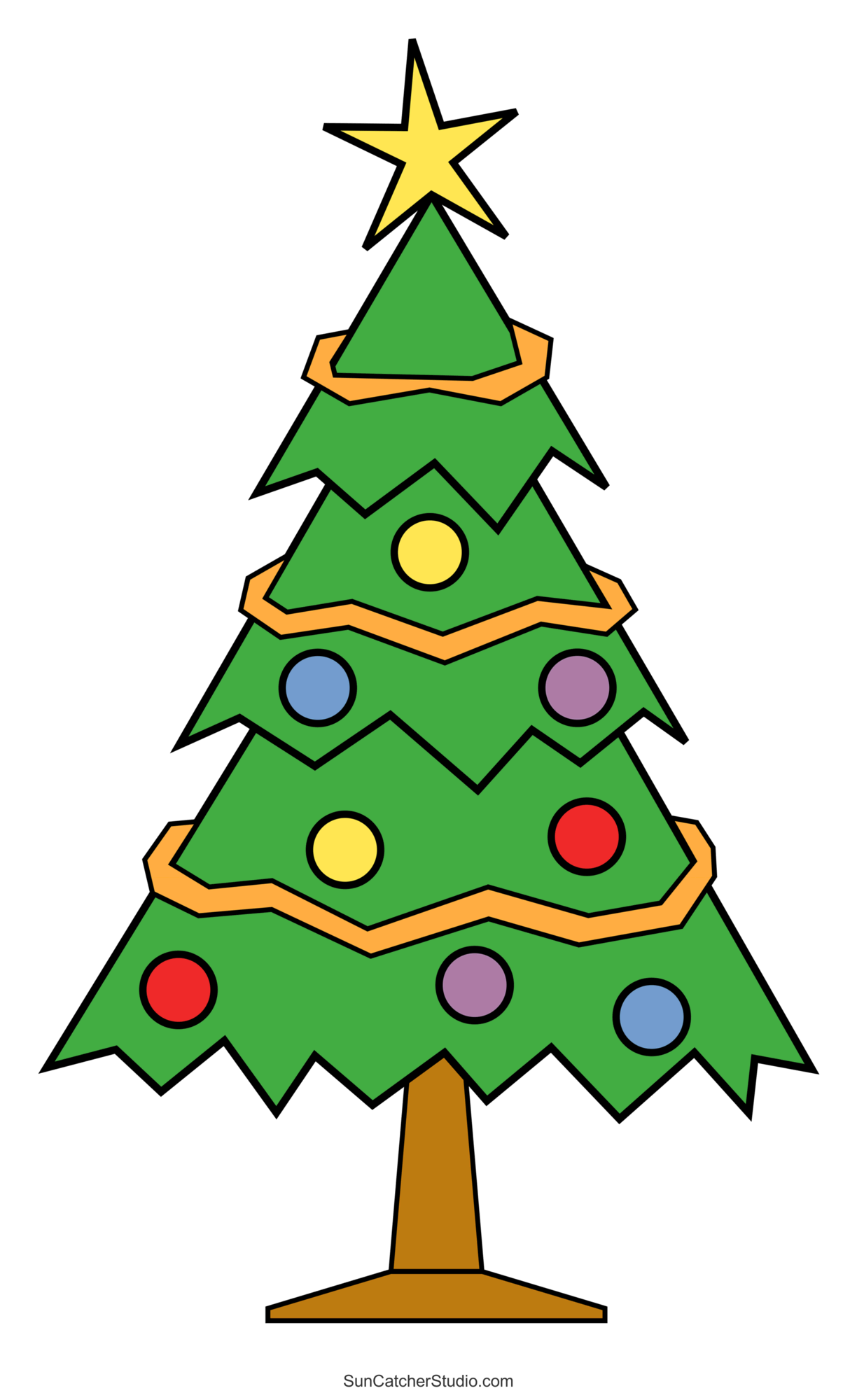 Christmas Tree Templates And Stencils Free Printable Patterns DIY Projects Patterns Monograms Designs Templates - Free Printable Christmas Clip Art