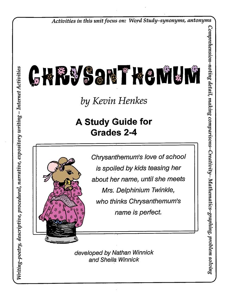 CHRYSANTHEMUM STUDY GUIDE Grades 2 To 4 EBook Lesson Plan CCP Interactive - Chrysanthemum Free Printable Activities