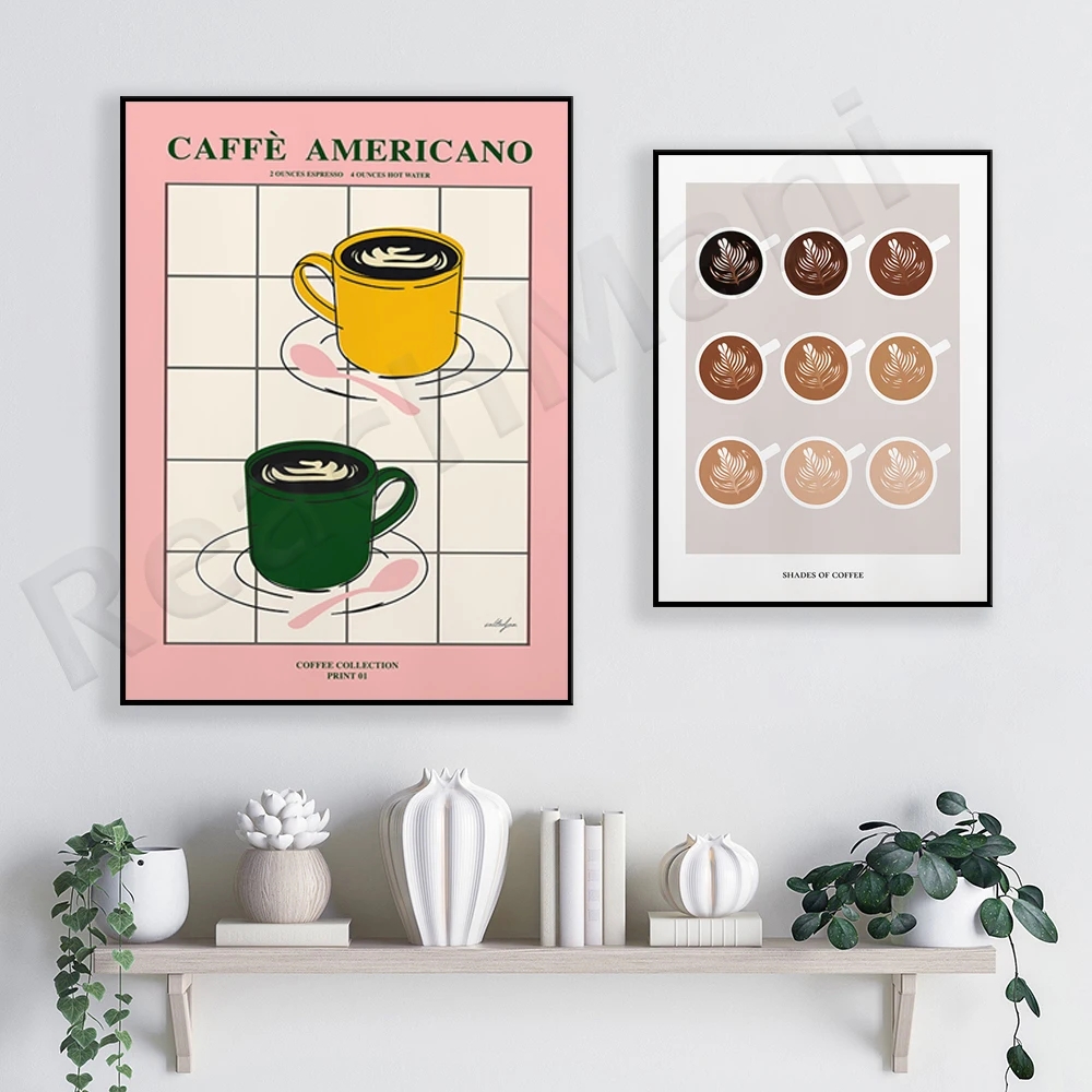 Coffee Color Chart Printable Wall Art Modern Minimalist Coffee Print For The Kitchen Bar Or Living Room Painting Calligraphy AliExpress - Free Coffee Printable Art
