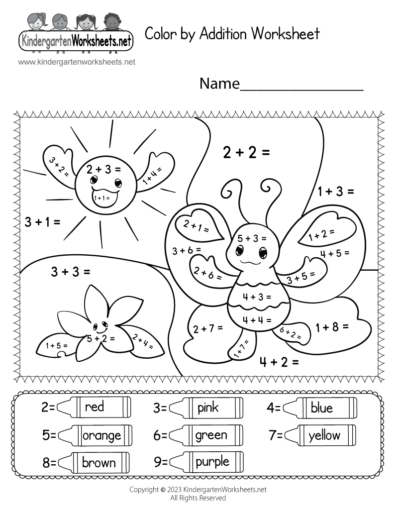 Color By Addition Worksheet Free Printable Digital PDF - Free Printable 5 W's Worksheets