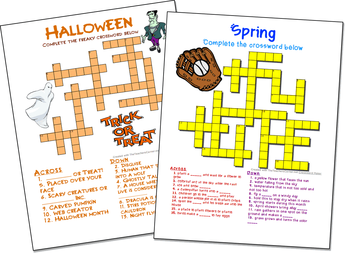 Crossword Puzzle Maker World Famous From The Teacher s Corner - Crossword Maker Free and Printable