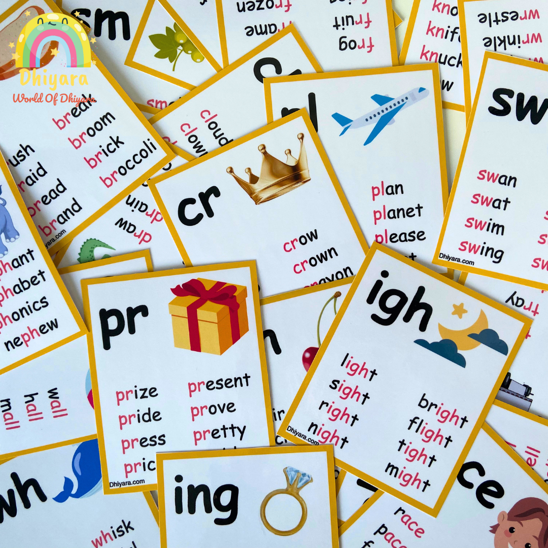 Digraphs And Blends Flashcards FREE DOWNLOAD World Of Dhiyara - Free Printable Blending Cards