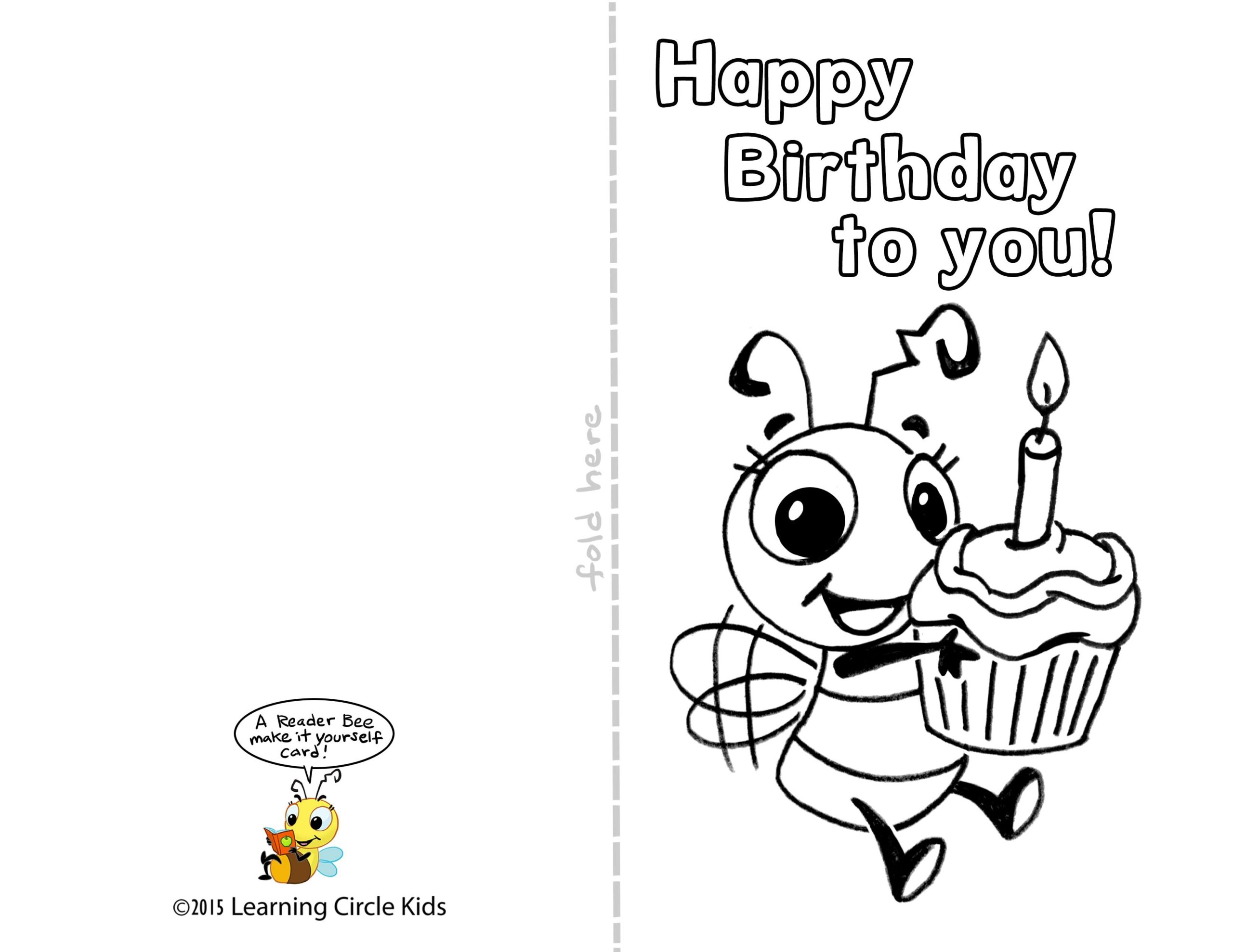 DIY Free Printable Birthday Card For Kids To Decorate And Write Their Own Coloring Birthday Cards Free Printable Birthday Cards Happy Birthday Cards Printable - Free Printable Birthday Cards For Kids
