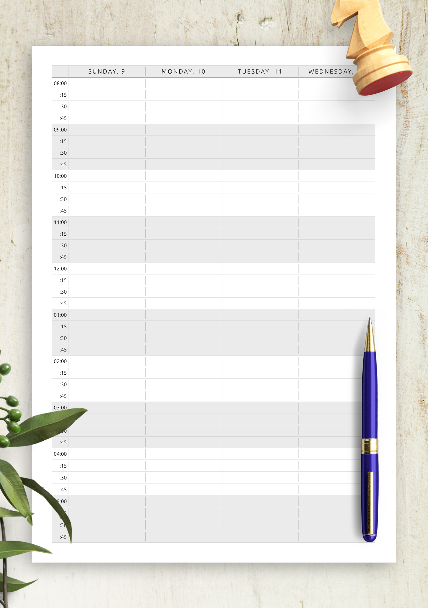Download Printable Appointment Calendar Template Vertical Two Page Layout PDF - Free Printable Appointment Sheets