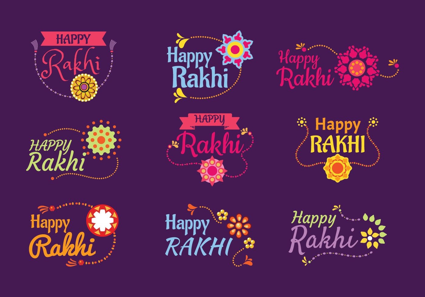 Download Set Of Emblem Happy Raksha Bandhan Or Happy Rakhi Indian Holiday Vector Art Choose From Over A Million Fr Happy Rakhi Happy Rakshabandhan Rakhi Cards - Free Online Printable Rakhi Cards