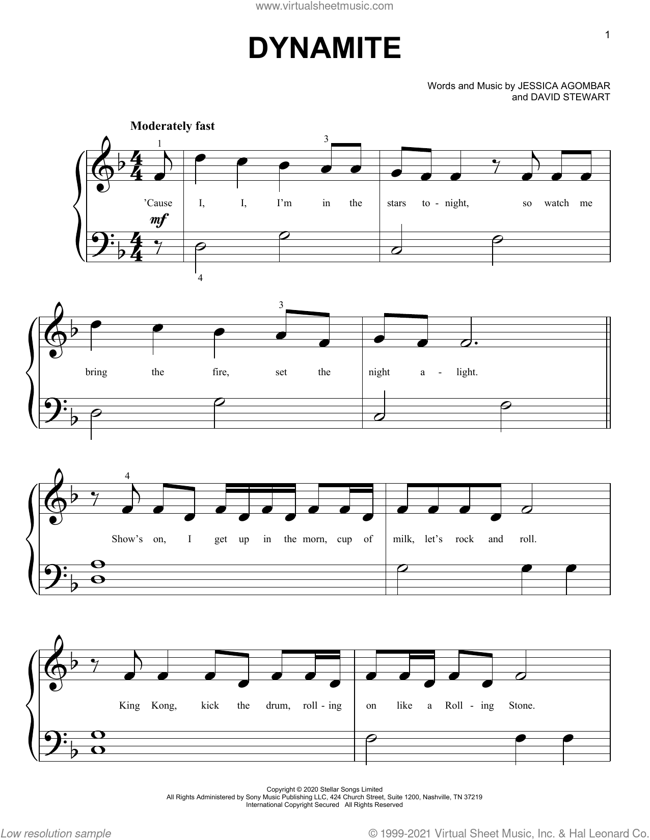 Dynamite Sheet Music For Piano Solo big Note Book PDF - Dynamite Piano Sheet Music Free Printable