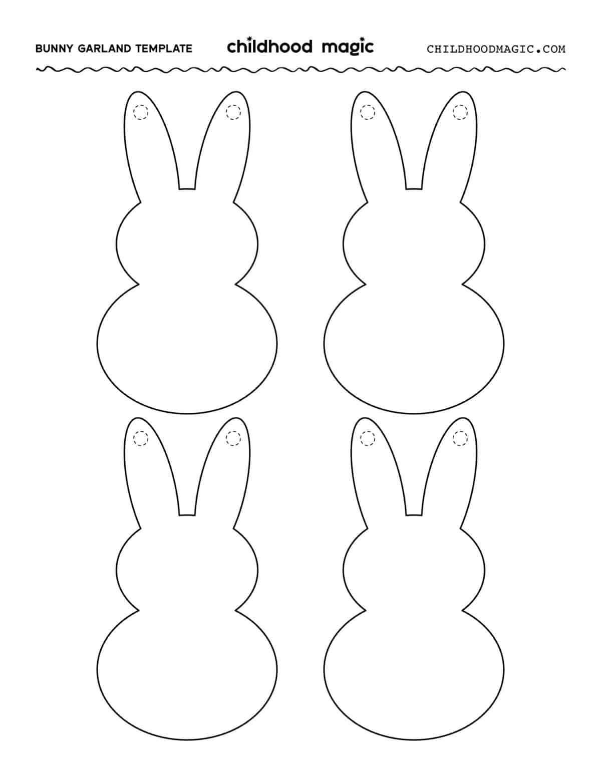 Easter Bunny Garland Craft Childhood Magic - Free Printable Bunny Templates