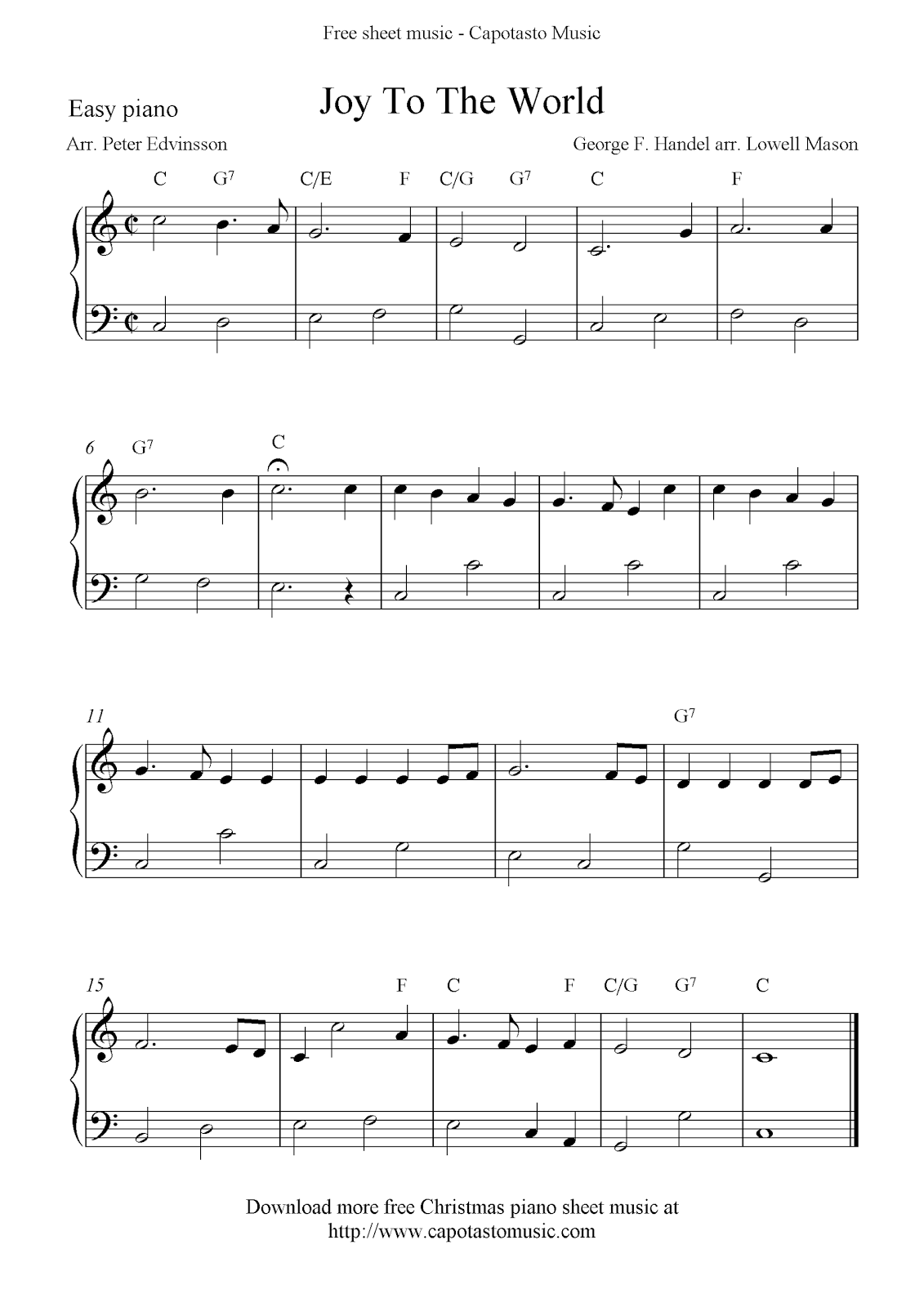 Easy Sheet Music For Beginners Easy Free Christmas Piano Sheet Music Notes Joy To The World - Christmas Piano Sheet Music Easy Free Printable
