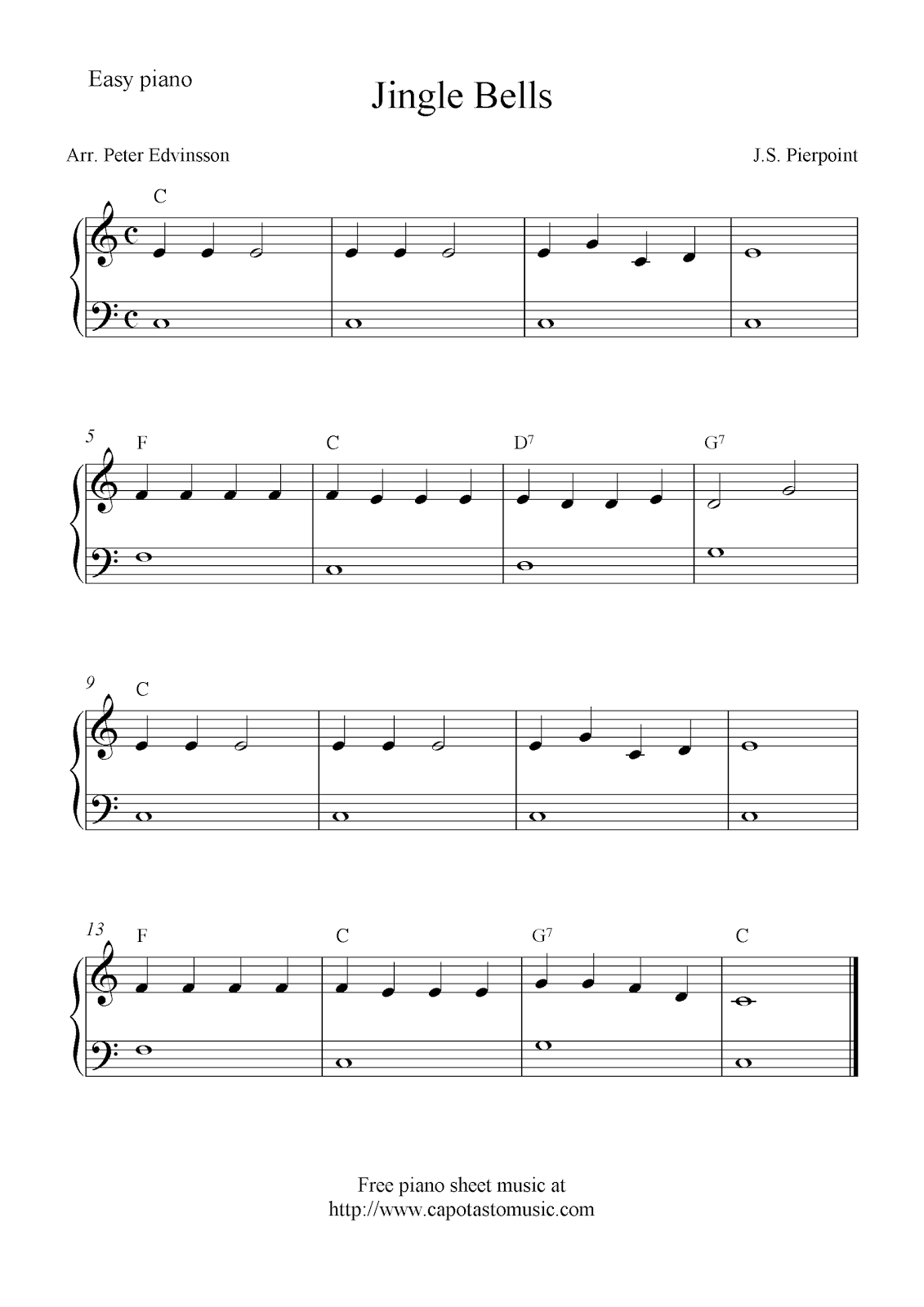 Easy Sheet Music For Beginners Free Easy Christmas Piano Sheet Music Notes Jingle Bells - Free Christmas Piano Sheet Music For Beginners Printable