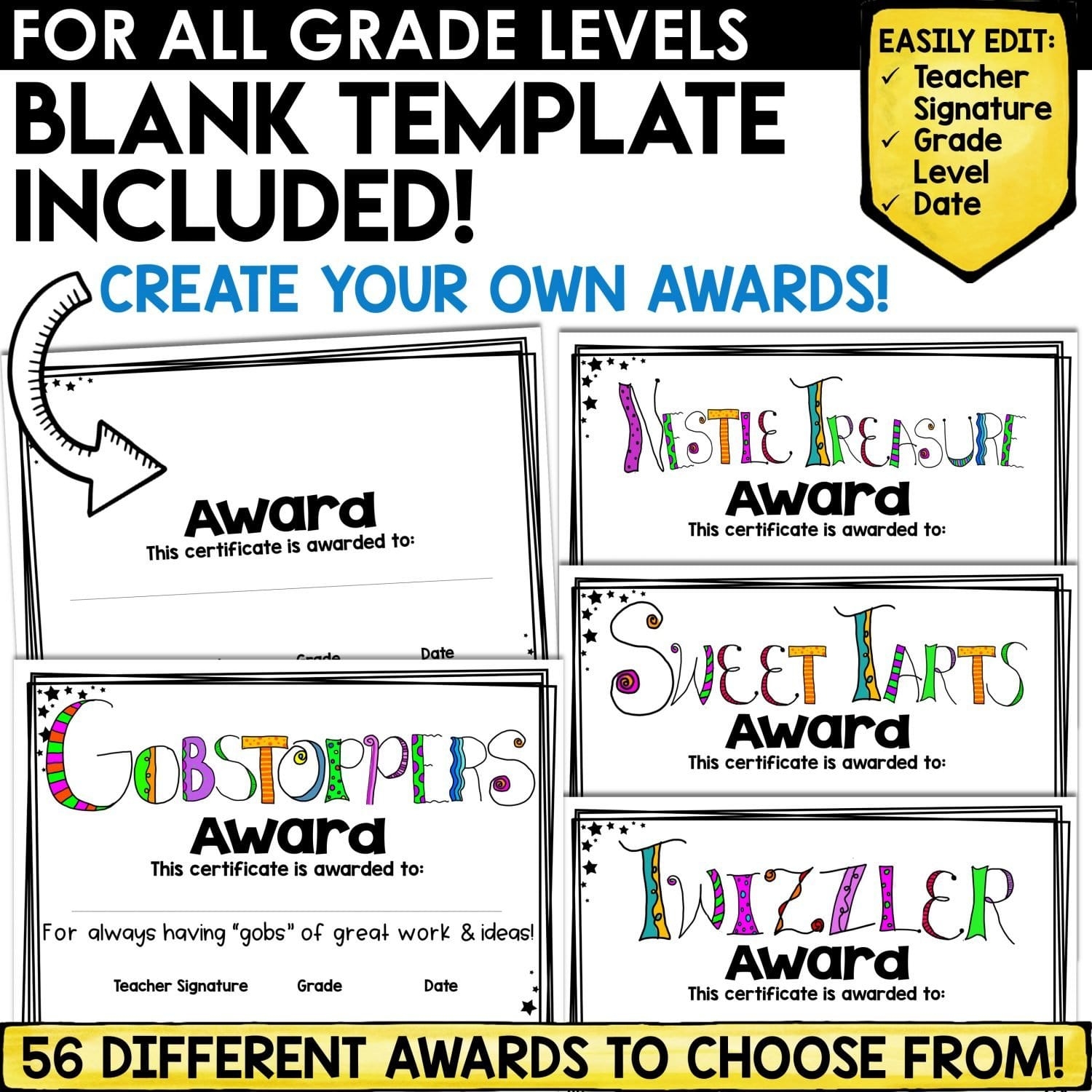 Editable End of Year Awards For Every Student A Love Of Teaching Kim Miller - Free Printable Awards