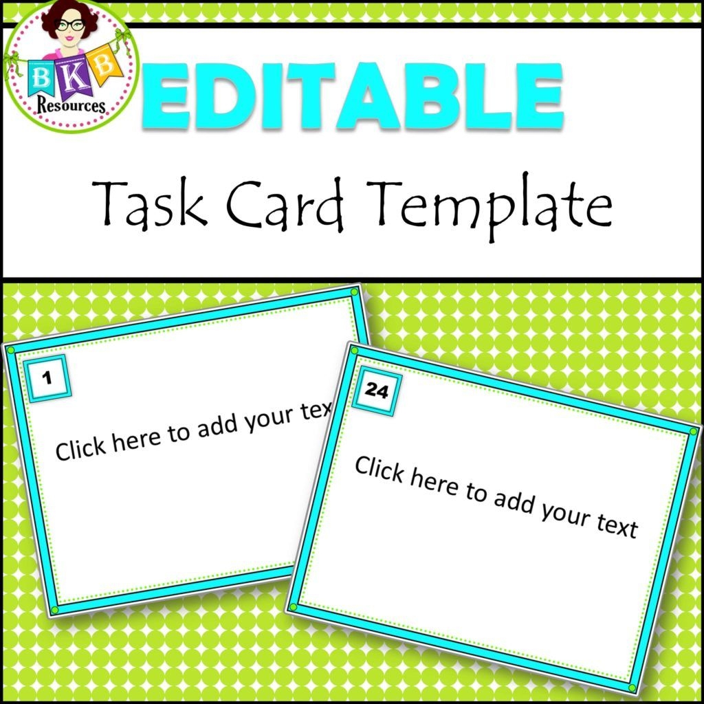 Editable Task Card Templates BKB Resources Task Cards Business Plan Template Business Template - Free Printable Blank Task Cards