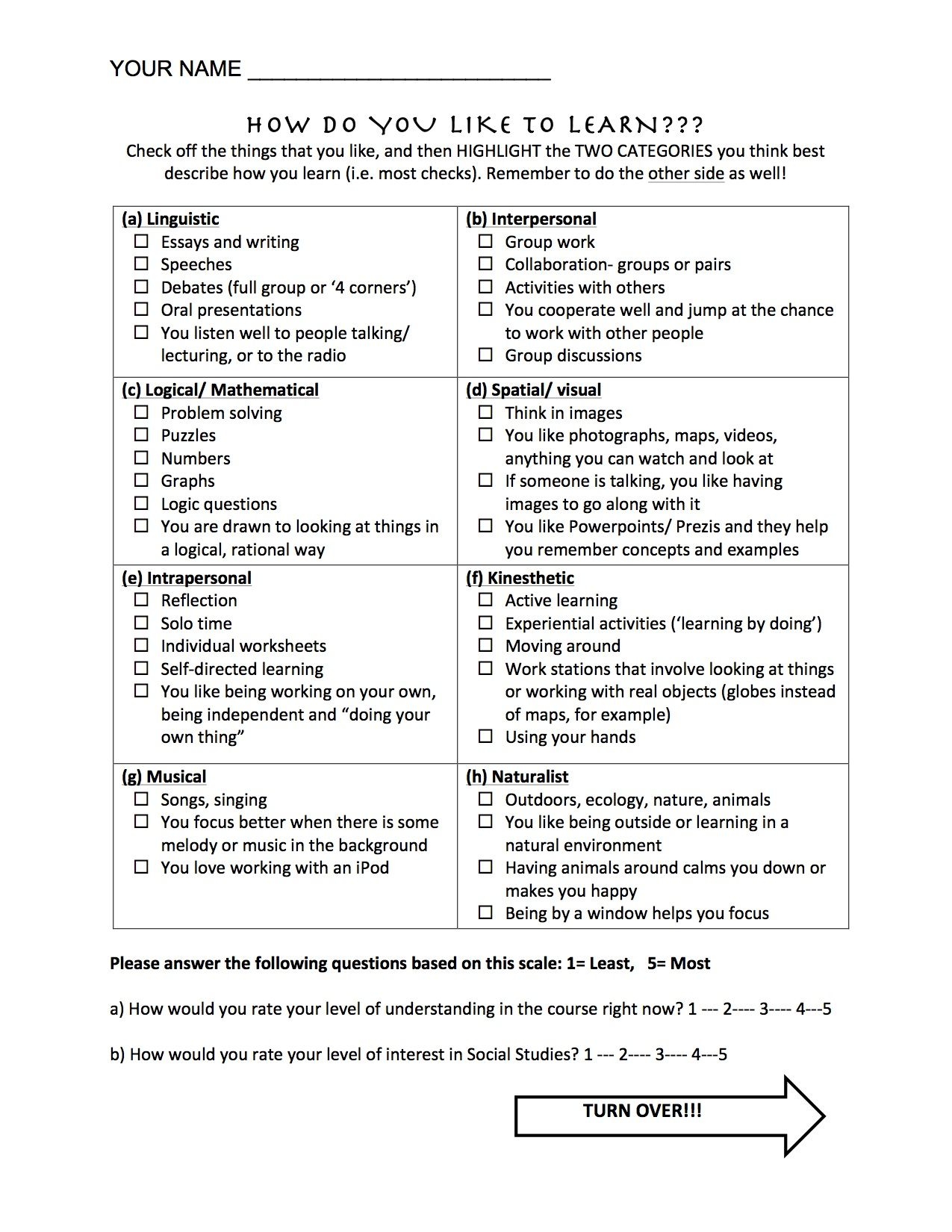 Educational Support And Grant Resources Learning Styles Learning Style Quiz Learning Style Inventory - Free Learning Style Inventory For Students Printable