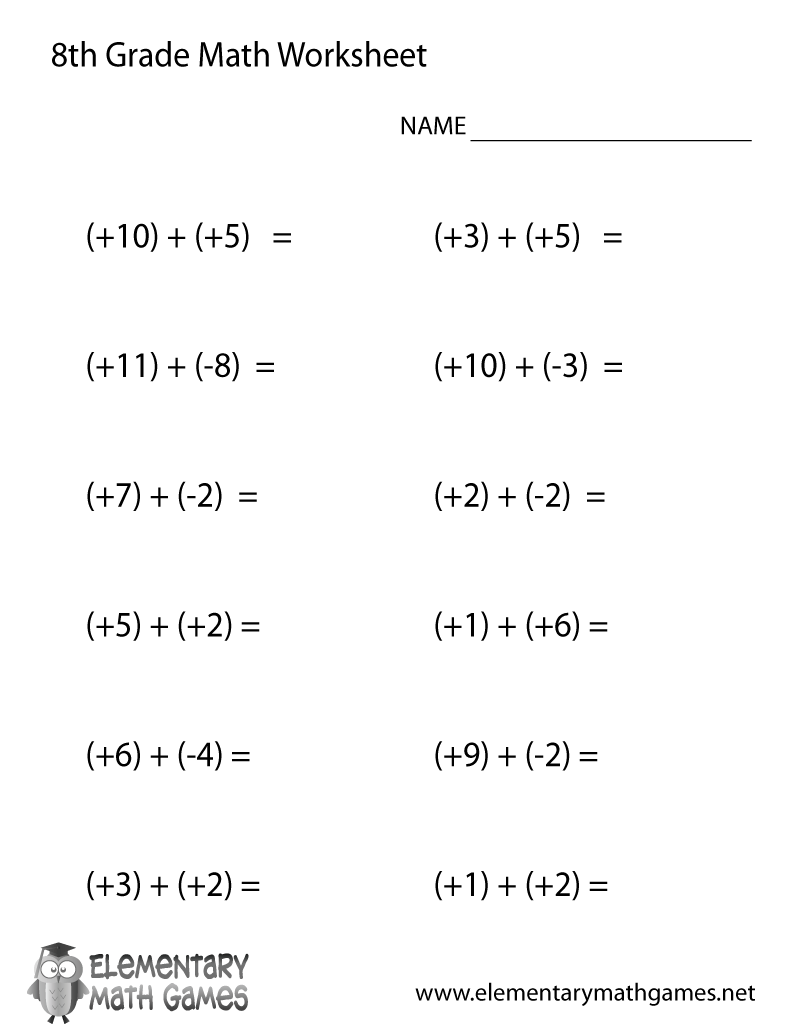 Eighth Grade Addition Worksheet 8th Grade Math Worksheets Algebra Worksheets 8th Grade Math - Free Printable 8th Grade Algebra Worksheets