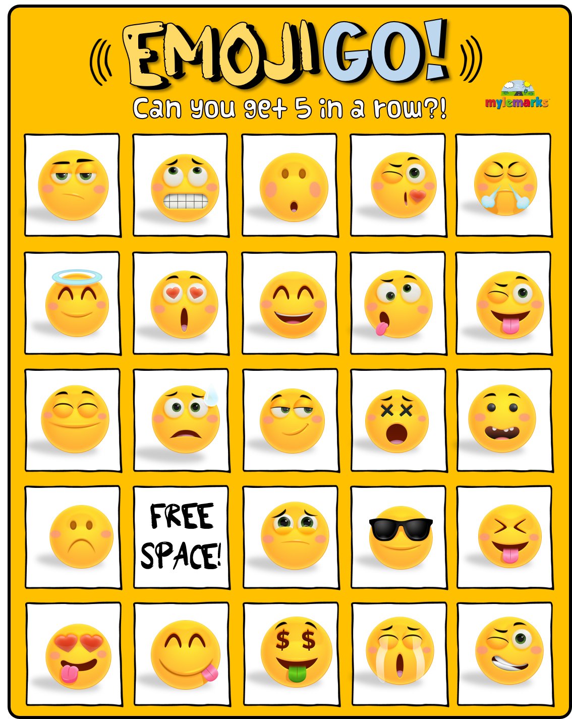 EmojiGO Printable - Free Emoji Bingo Printable