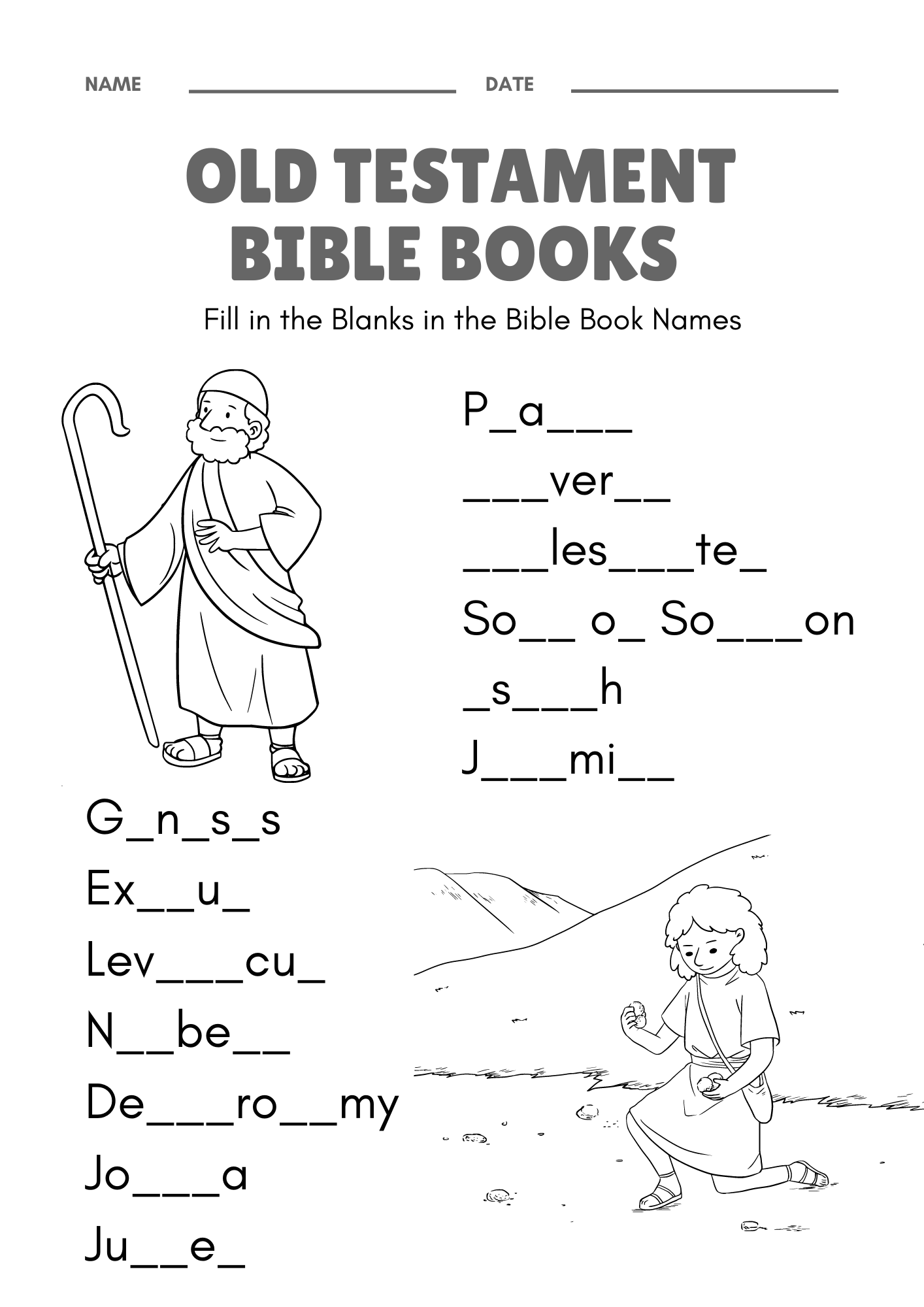 Engaging Printable Activity Sheets For Exploring Books Of The Bible - Free Printable Children's Bible Lessons Worksheets