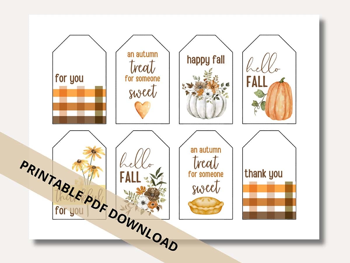 Fall Gift Treat Tags Free Printable For Autumn Aubree Originals - Free Online Gift Tags Printable