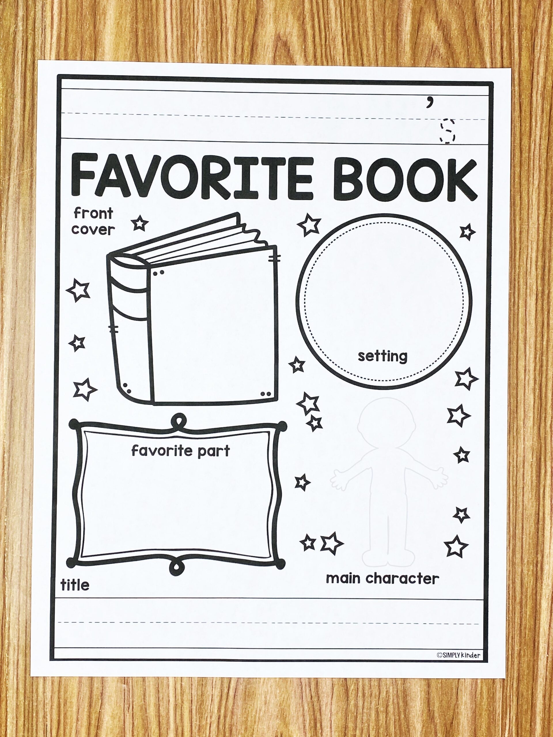 Favorite Book Free Printable Simply Kinder - Free Printable Books For Kindergarten