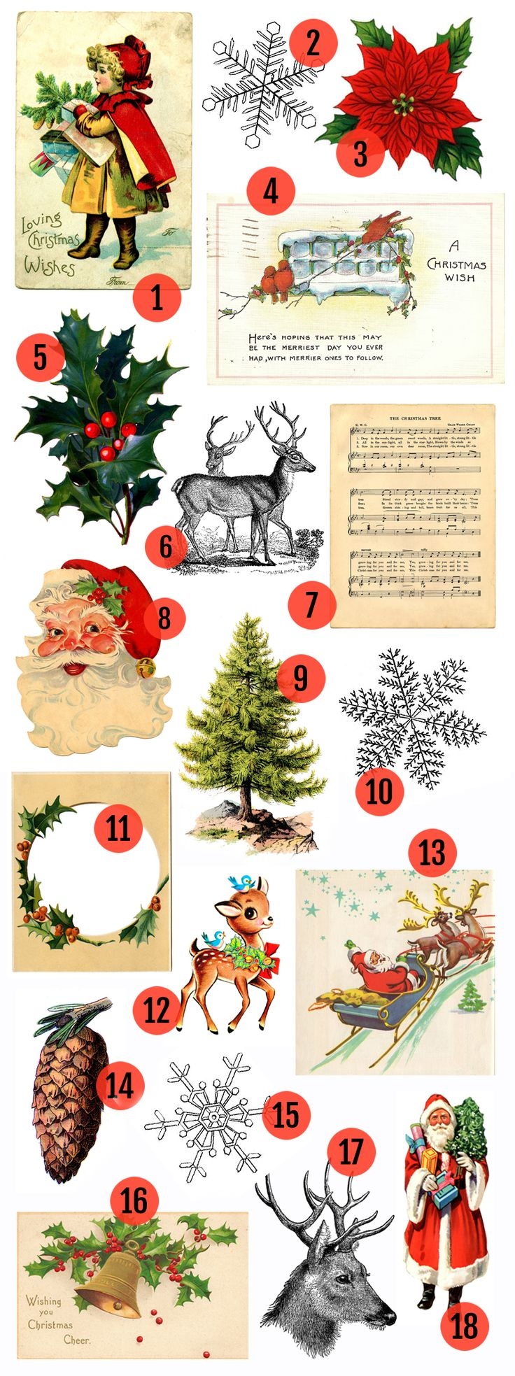 Festive Christmas Printables Vintage Clip Art Delights - Free Printable Christmas Clip Art