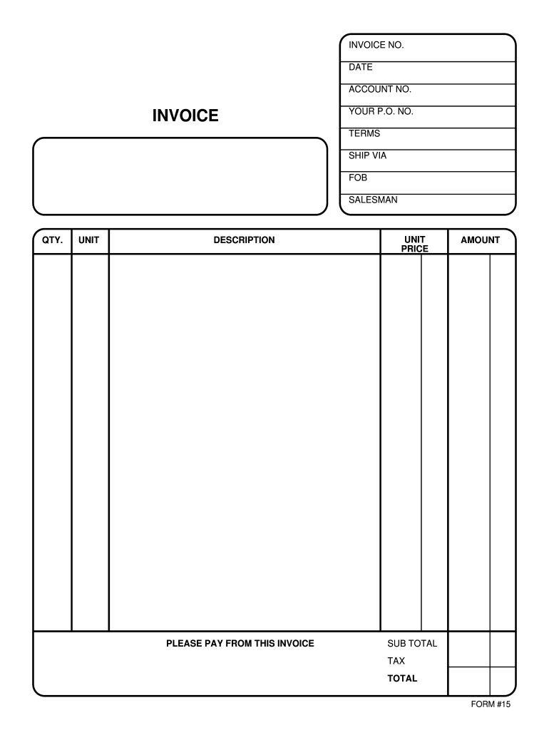 Fillable Invoice Fill Online Printable Fillable Blank PdfFiller - Free Printable Blank Invoice Sheet