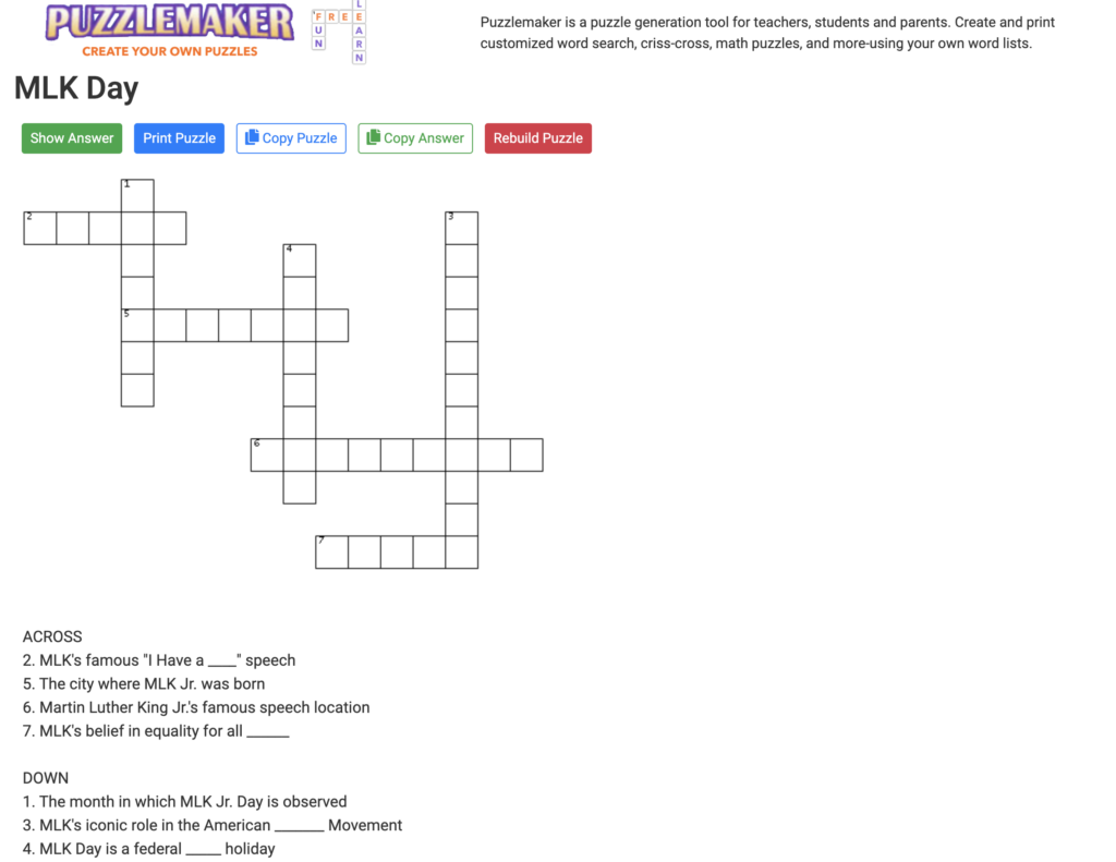 Five Free Crossword Puzzle Makers TechNotes Blog - Free Crossword Puzzle Maker Printable