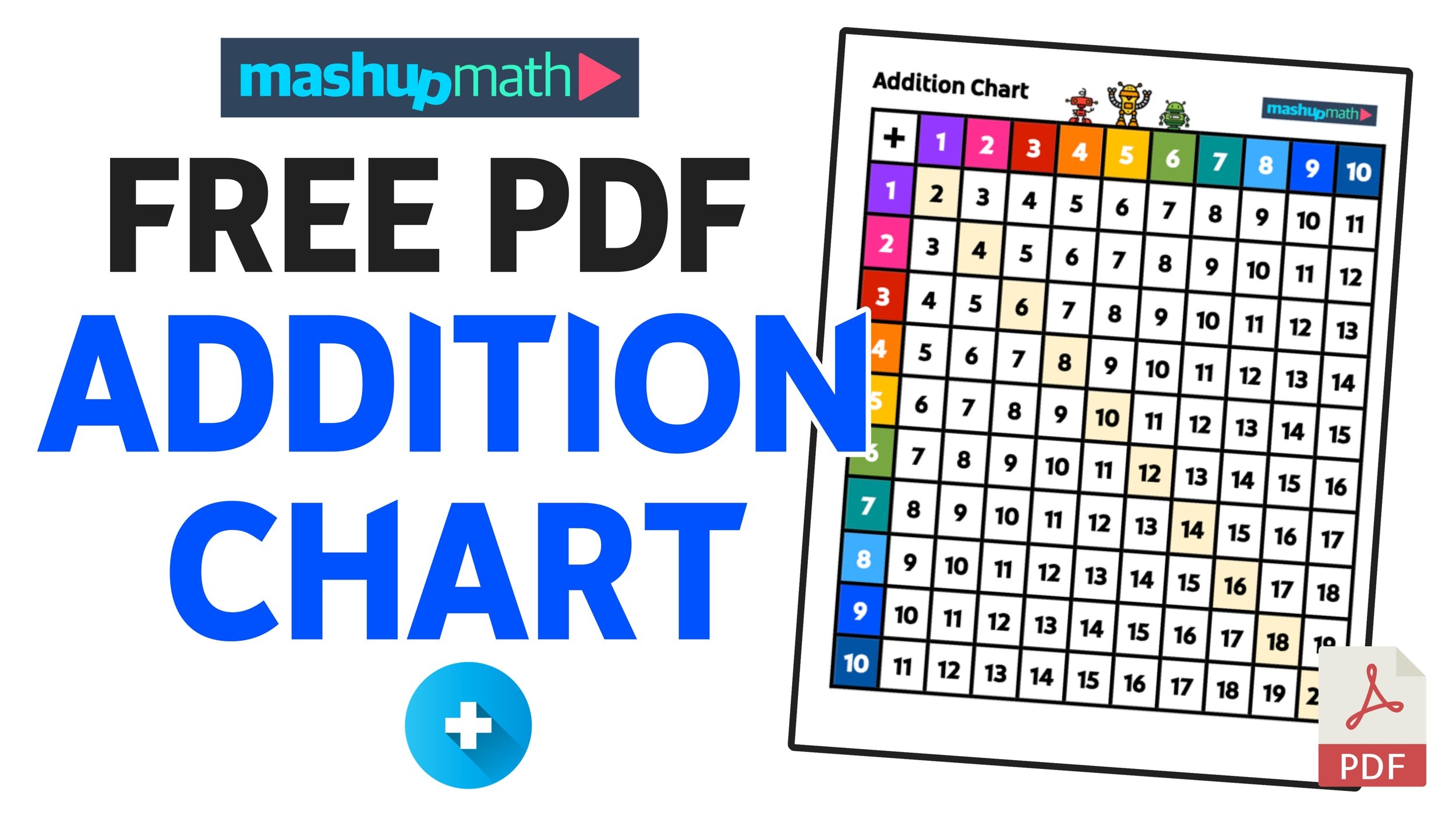 Free Addition Chart For Students Printable PDF Mashup Math - Free Printable Addition Chart