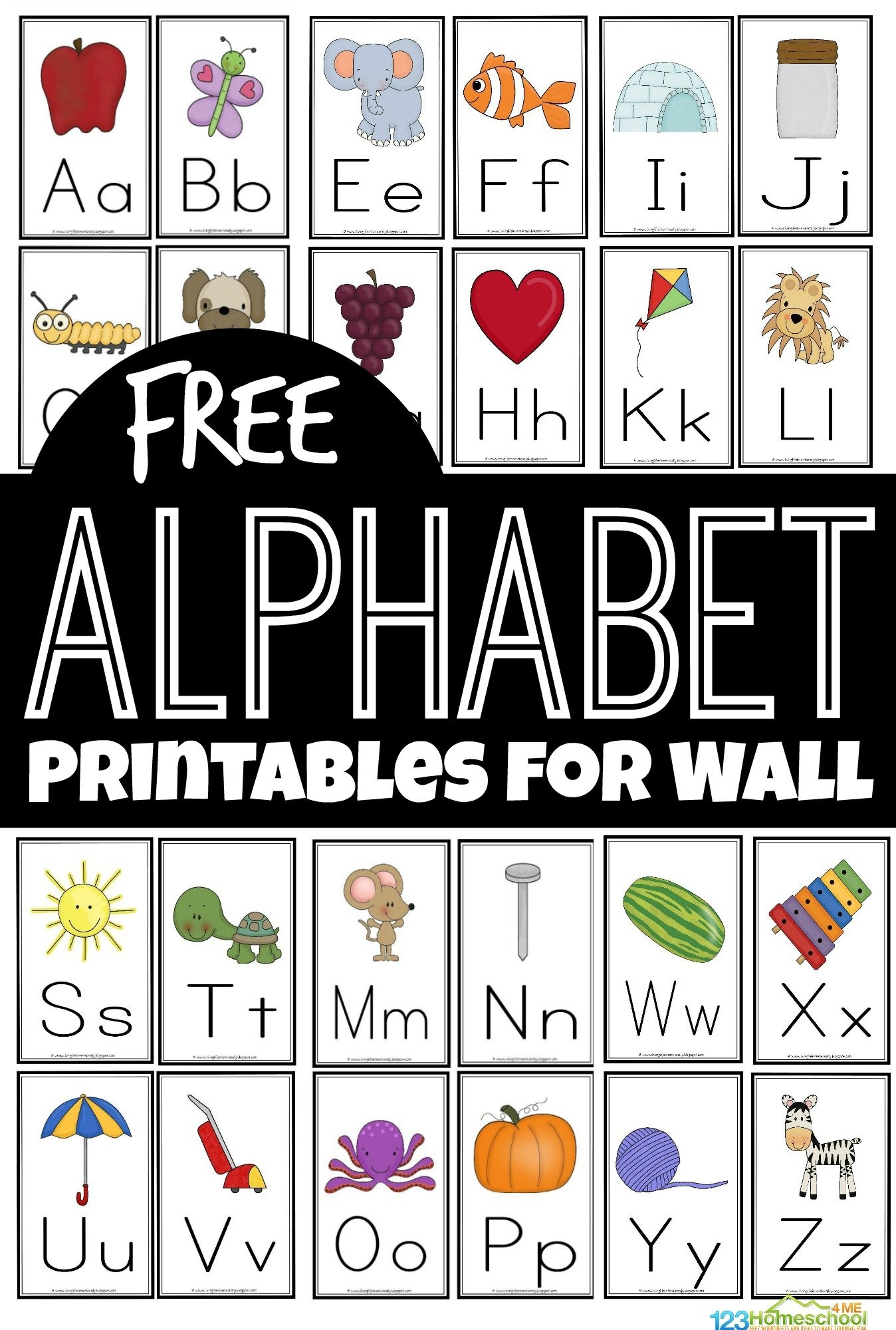 FREE Alphabet Flashcards And Printables For Wall - Free Printable Abc Flashcards With Pictures