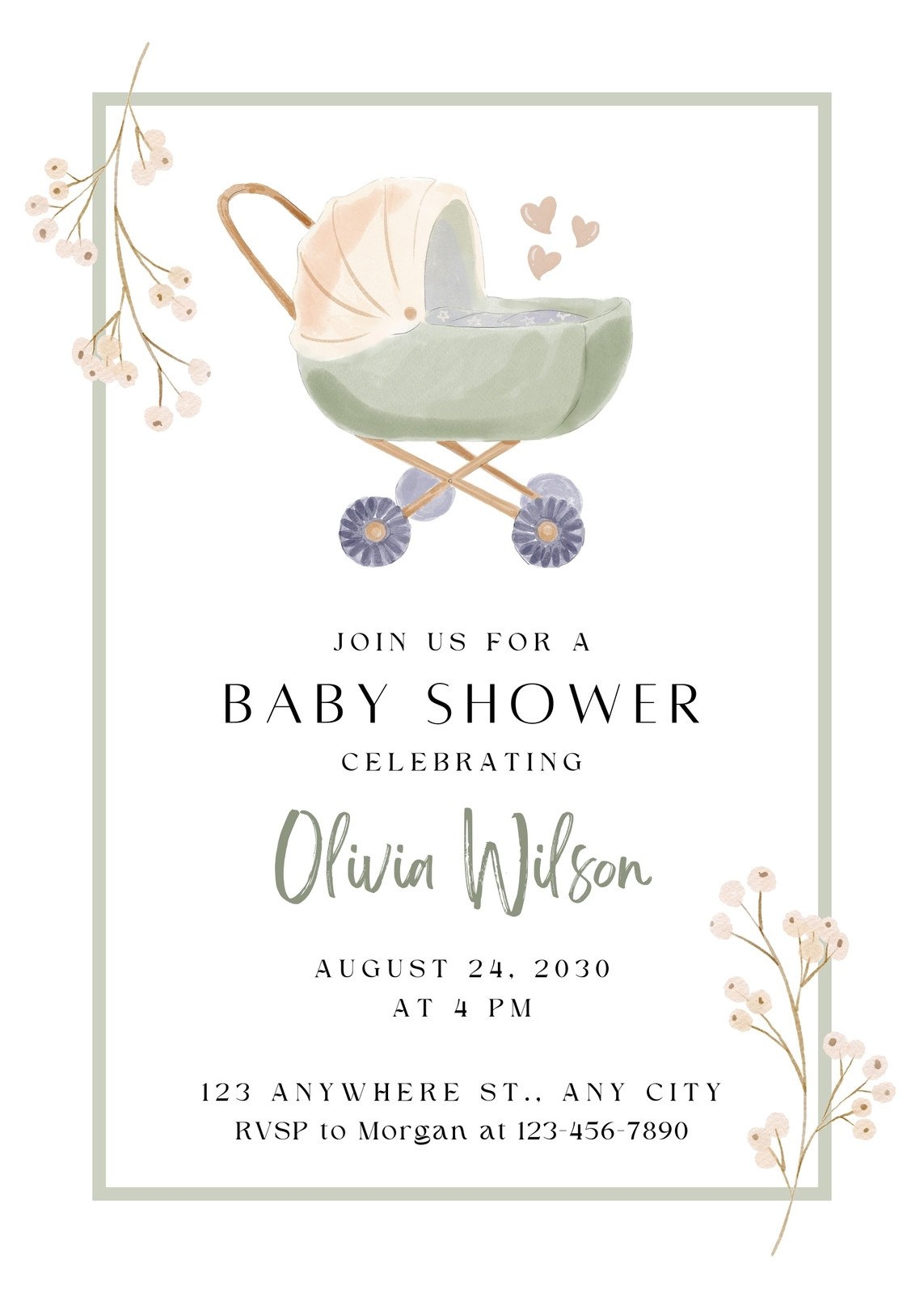 Free And Customizable Baby Shower Templates - Free Printable Blank Baby Shower Invitations