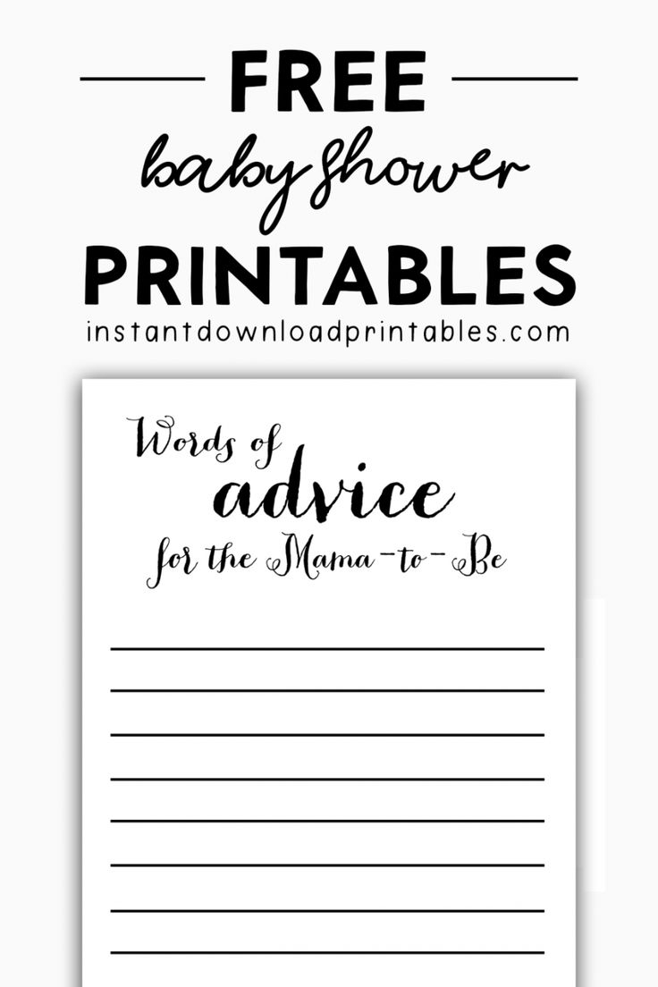 Free Baby Shower Black And White Printables Instant Download Advice Cards Instant Download Printables Free Baby Stuff Free Baby Shower Printables Baby Shower Printables - Free Printable Baby Advice Cards