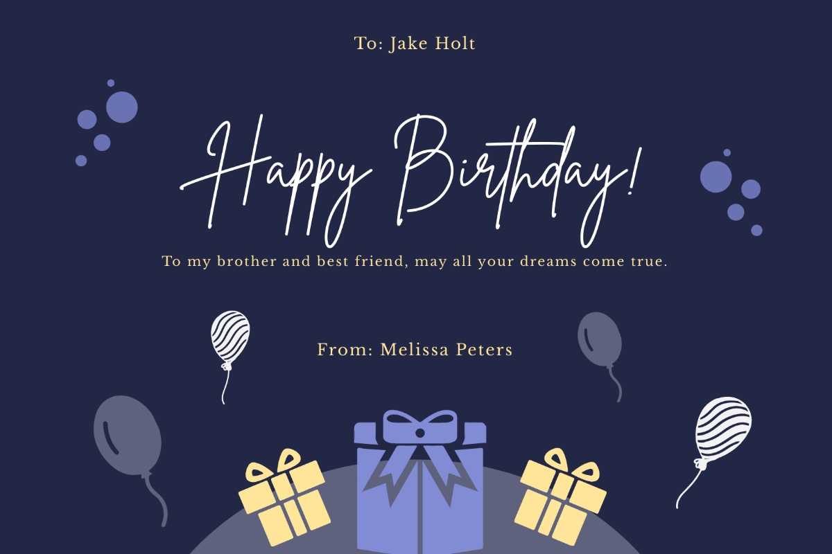 FREE Birthday Card For Brother Templates Examples Edit Online Download Template Template - Free Printable Birthday Cards For Brother